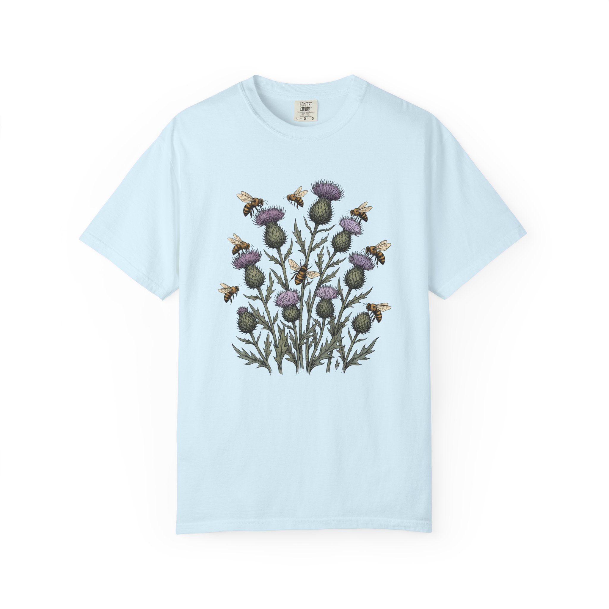 Bumblebee Thistle Shirt Cottagecore Wildlife Gift Women Garden Tee Thistle T-Shirt Cottage Fan Rustic Tshirt Animal Graphic Retro Field