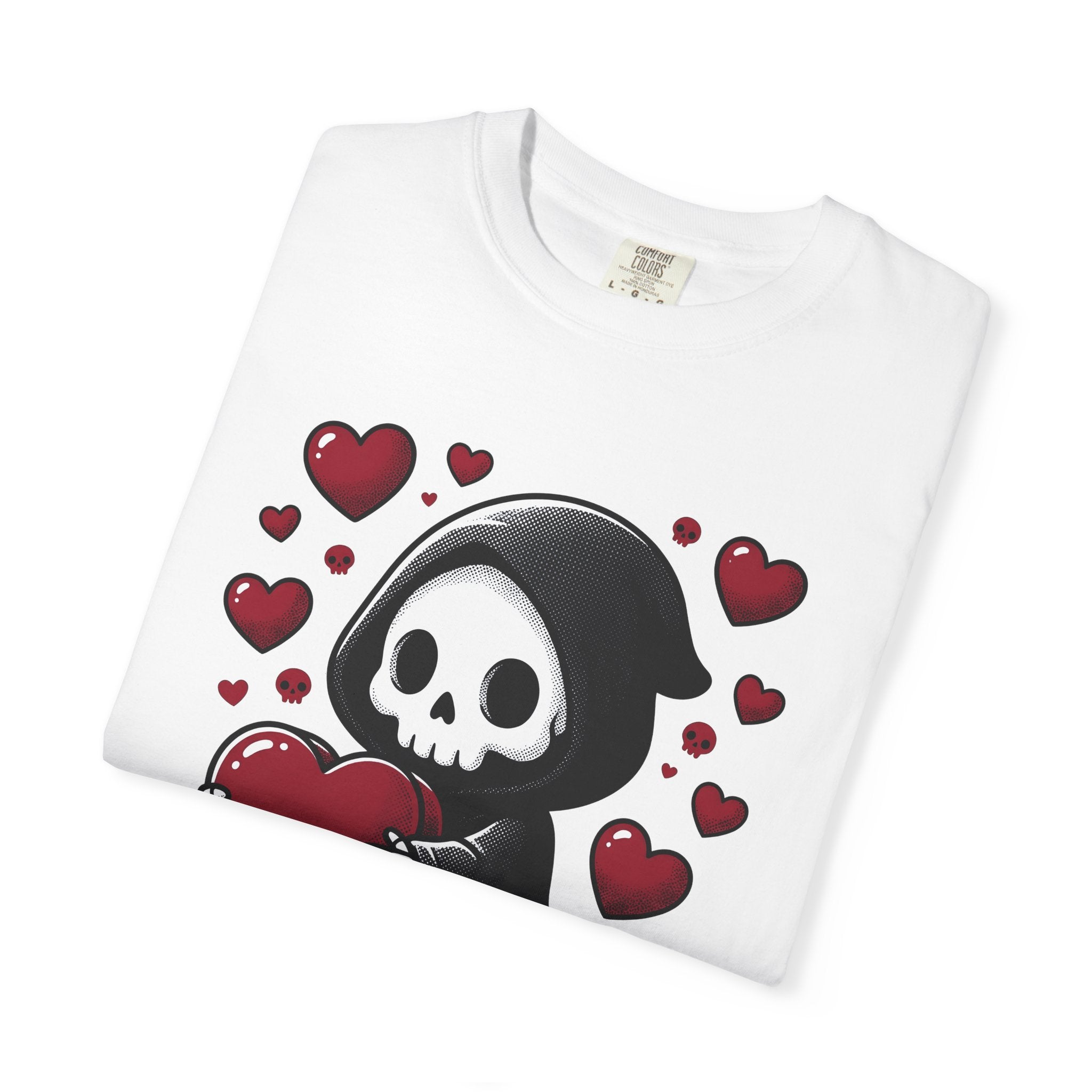 Adorable Reaper Shirt Valentine's Day Dark Gift Women Comic Tee Grim Reaper T-Shirt Valentine Fan Cartoon Tshirt Gothic Graphic Vintage Love