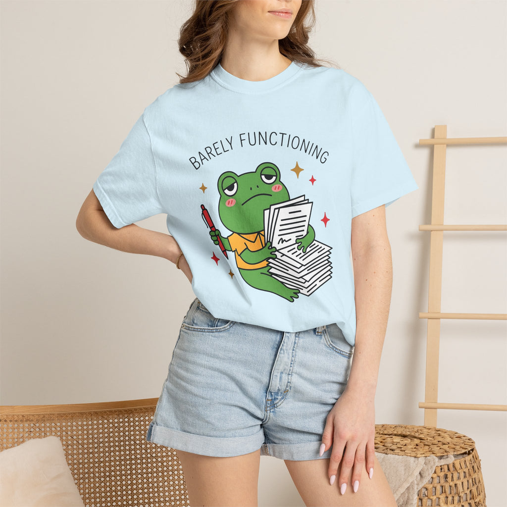 Frog Documents Shirt Teachers Jokes Gift Women Cute Tee Document Papers T-Shirt Educator Enthusiast Cartoon Tshirt Humor Graphic Comic