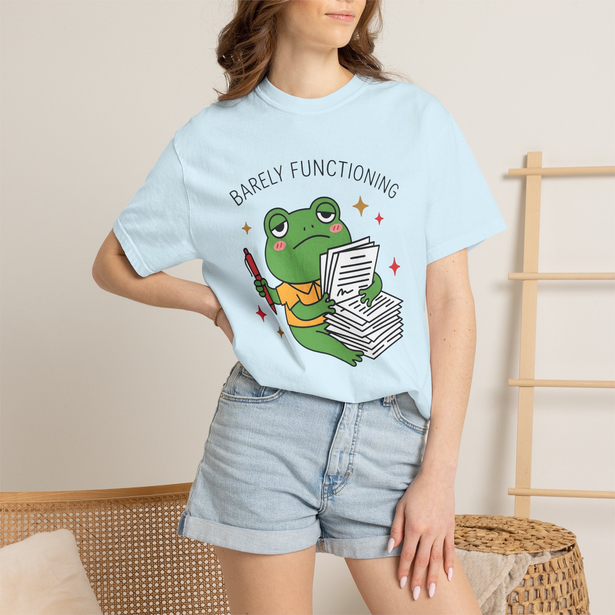Frog Documents Shirt Teachers Jokes Gift Women Cute Tee Document Papers T-Shirt Educator Enthusiast Cartoon Tshirt Humor Graphic Comic