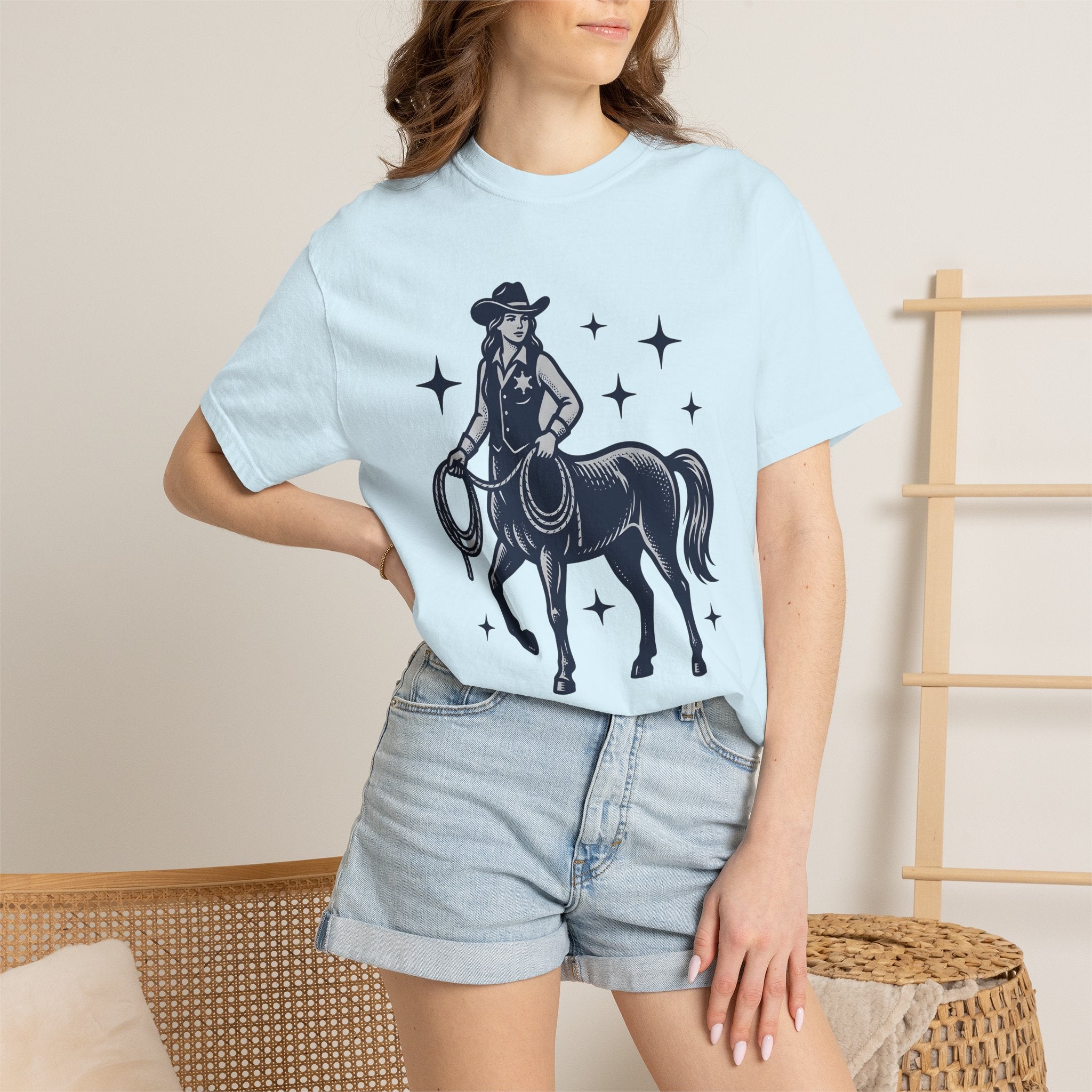 Centaur Cowgirl Shirt Cowgirl Western Gift Women Vintage Tee Centaur T-Shirt Rodeo Fan Retro Tshirt Cowboy Graphic Hand Drawn Stars Tshirt