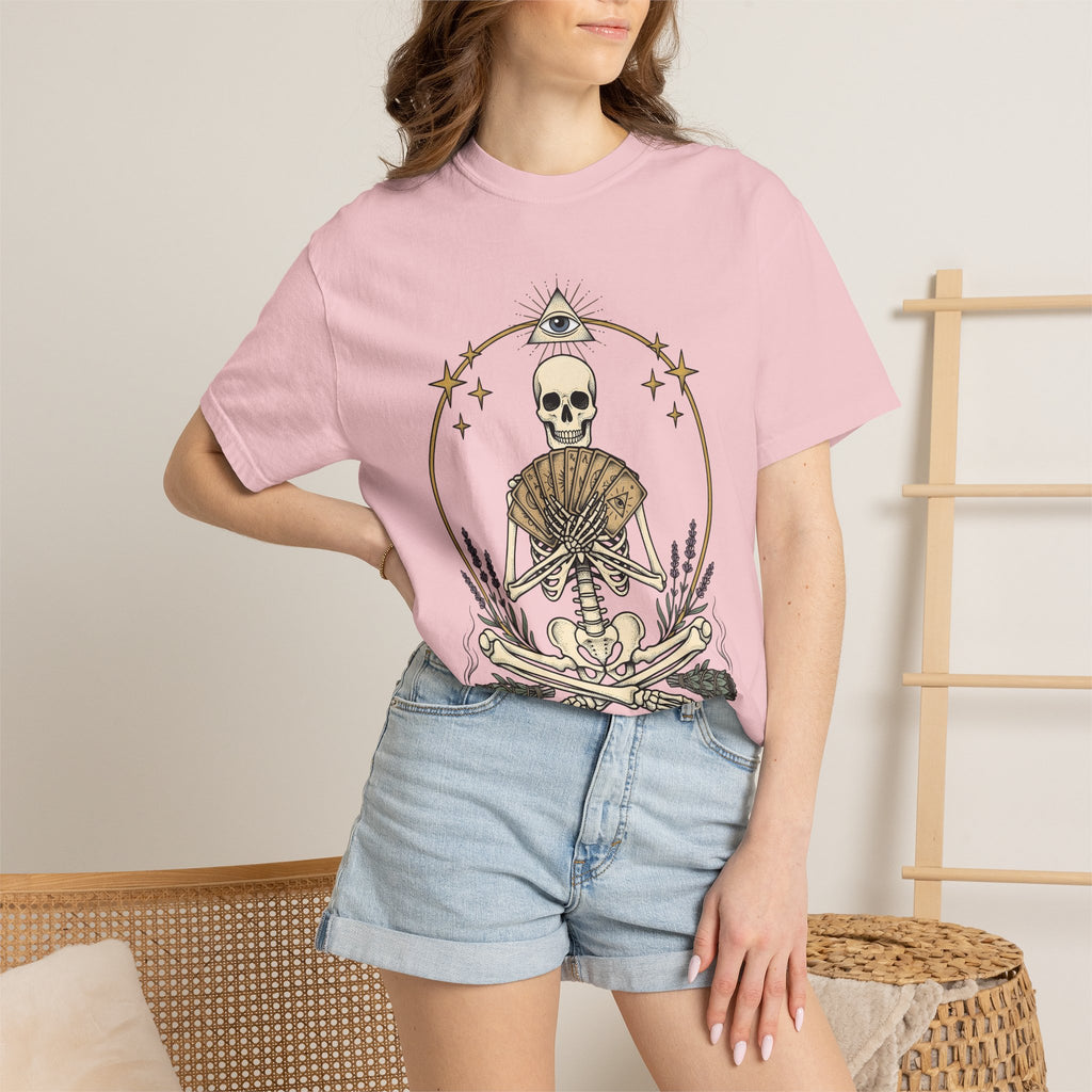 Skeletal Tarot Set Shirt Boho Chic New Age Gift Women Mystical Tee Tarot Cards T-Shirt Bohemian Enthusiast Spiritual Tshirt Spiritual