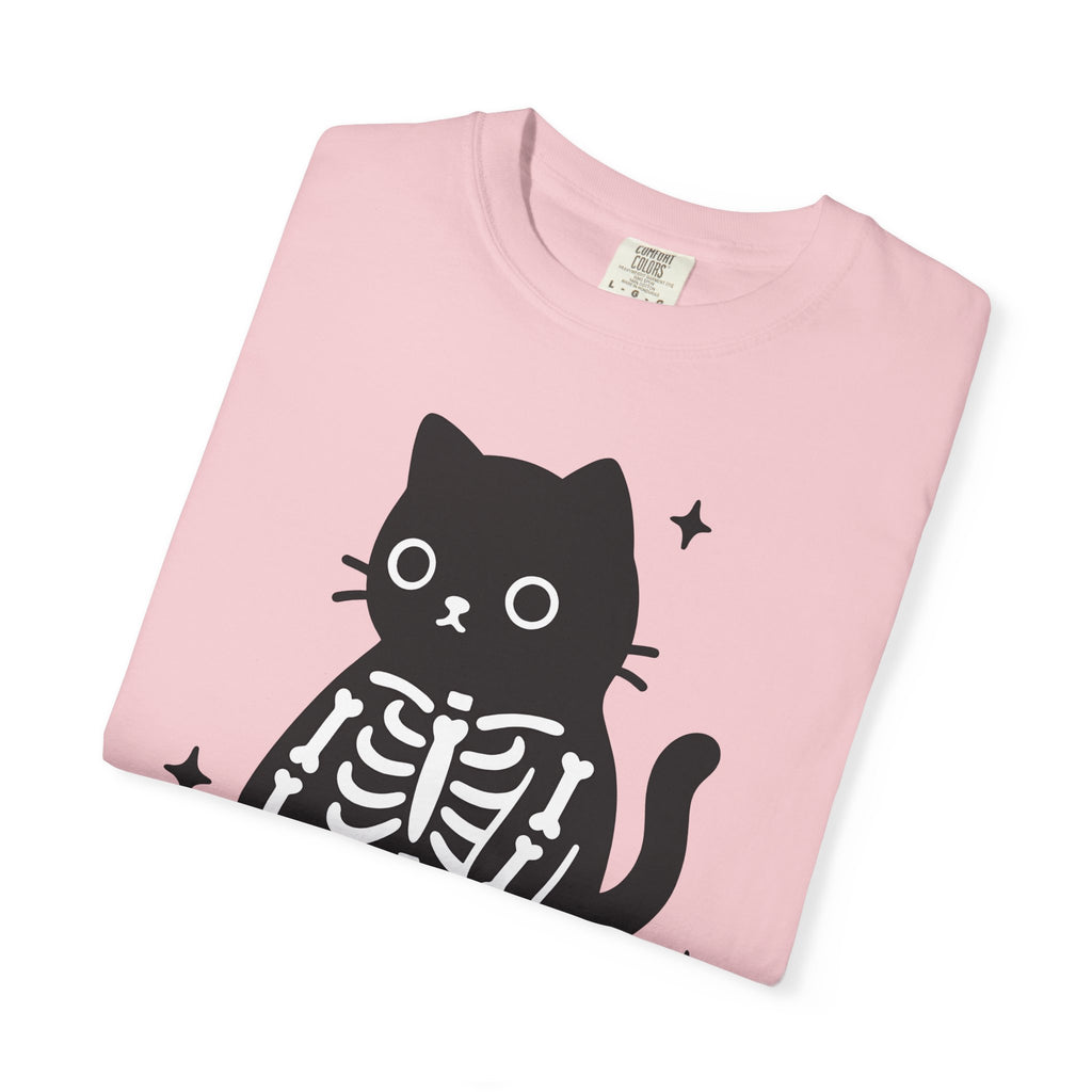 Kitty Bones Shirt Cat Fall Gift Women Playful Tee Cat Bones T-Shirt Cat Fan Feline Tshirt Autumn Graphic Basic Glimmers Tshirt