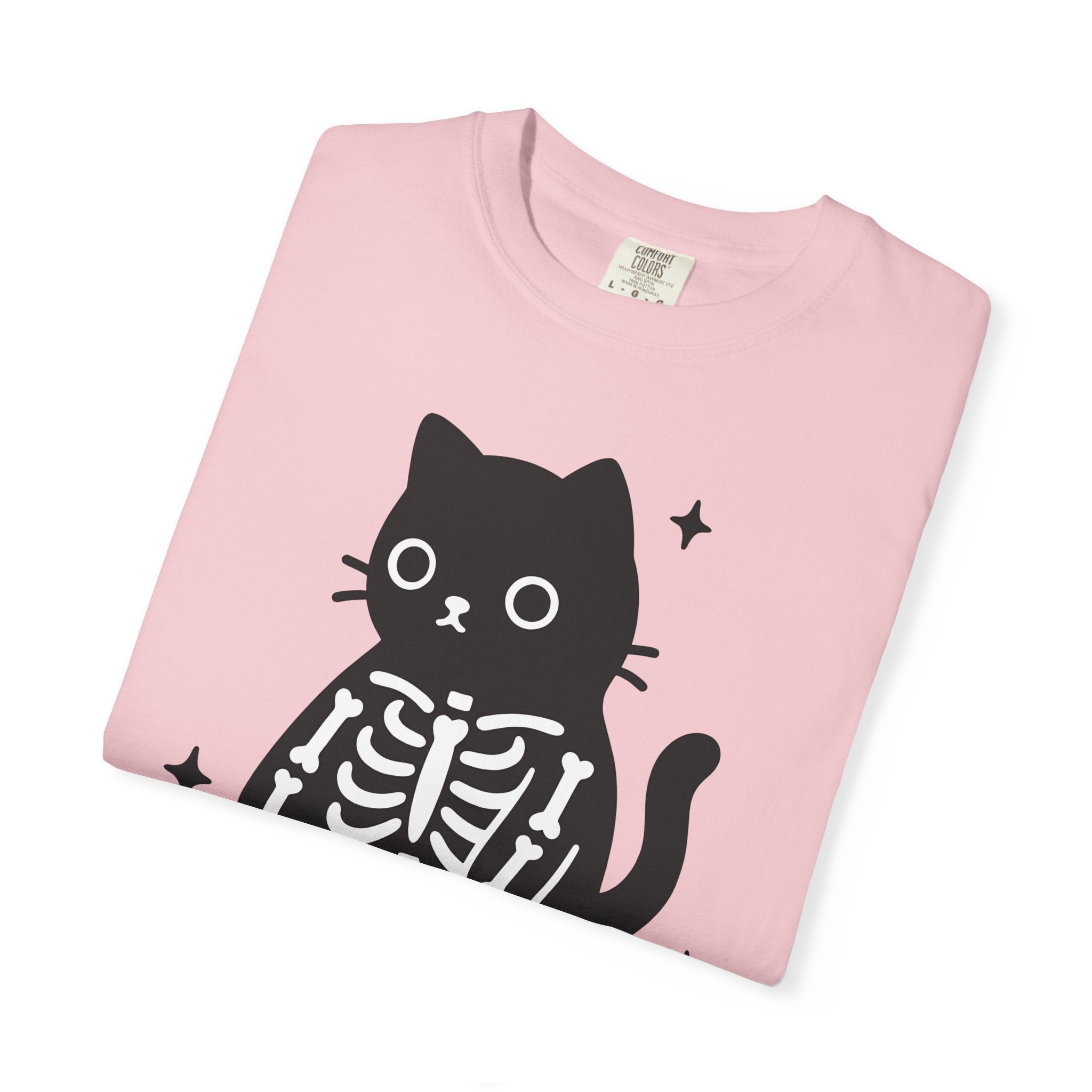 Kitty Bones Shirt Cat Fall Gift Women Playful Tee Cat Bones T-Shirt Cat Fan Feline Tshirt Autumn Graphic Basic Glimmers Tshirt