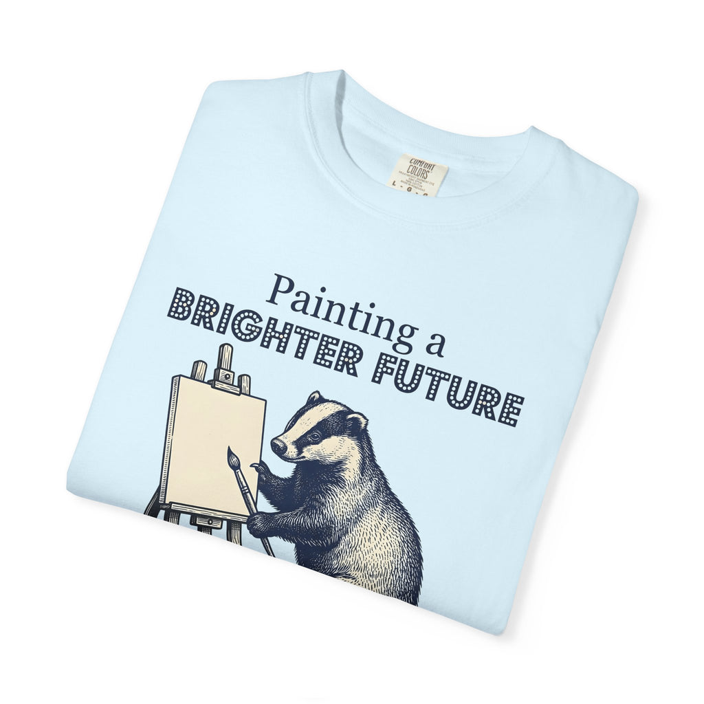 Badger Painting Shirt Animal Humor Gift Women Vintage Tee Badger T-Shirt Animal Fan Retro Tshirt Funny Graphic Hand Drawn Easel Tshirt