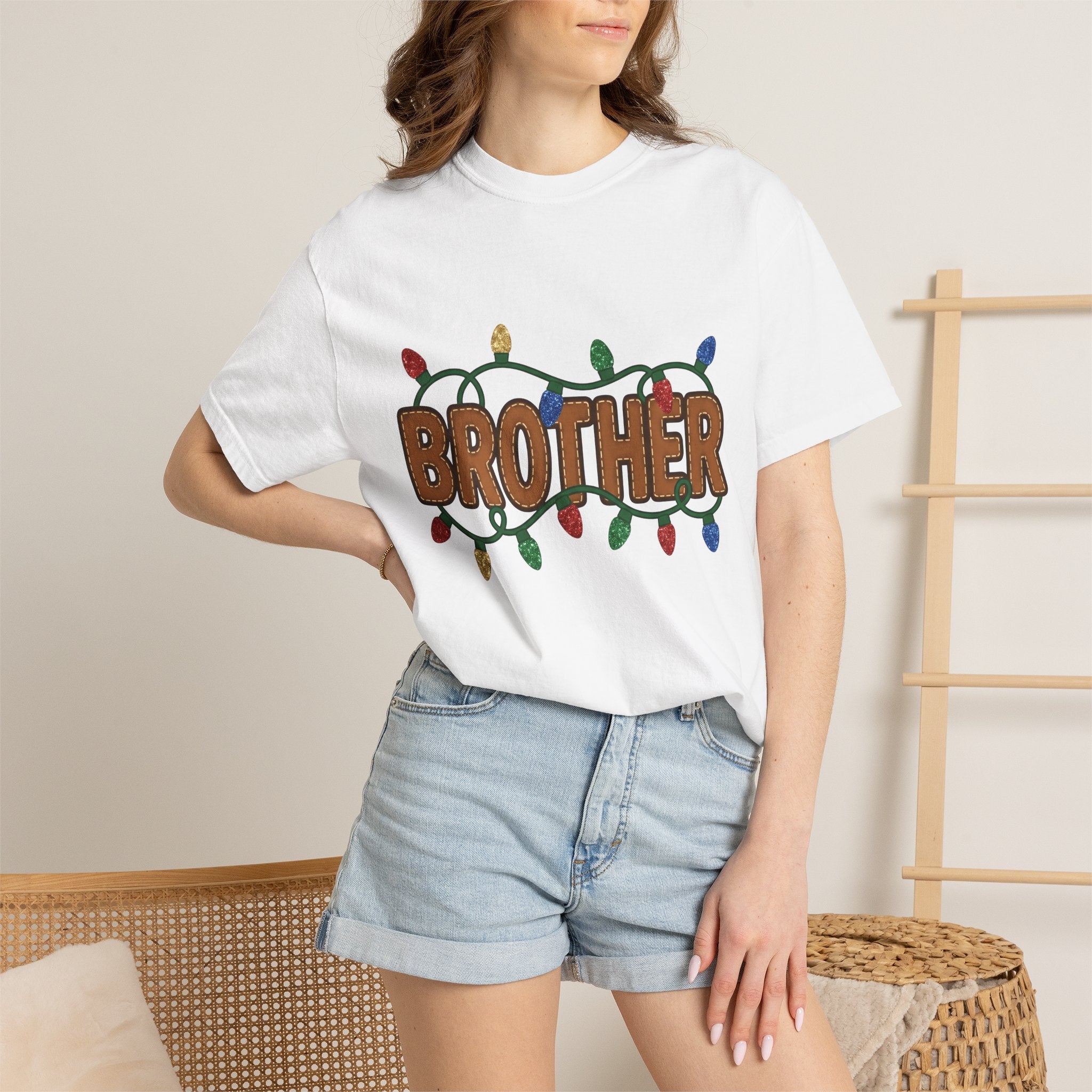 Xmas Lights Shirt Christmas Household Gift Women Merry Tee String Lights T-Shirt Christmas Fan Fairy Lights Tshirt Home Decor Graphic
