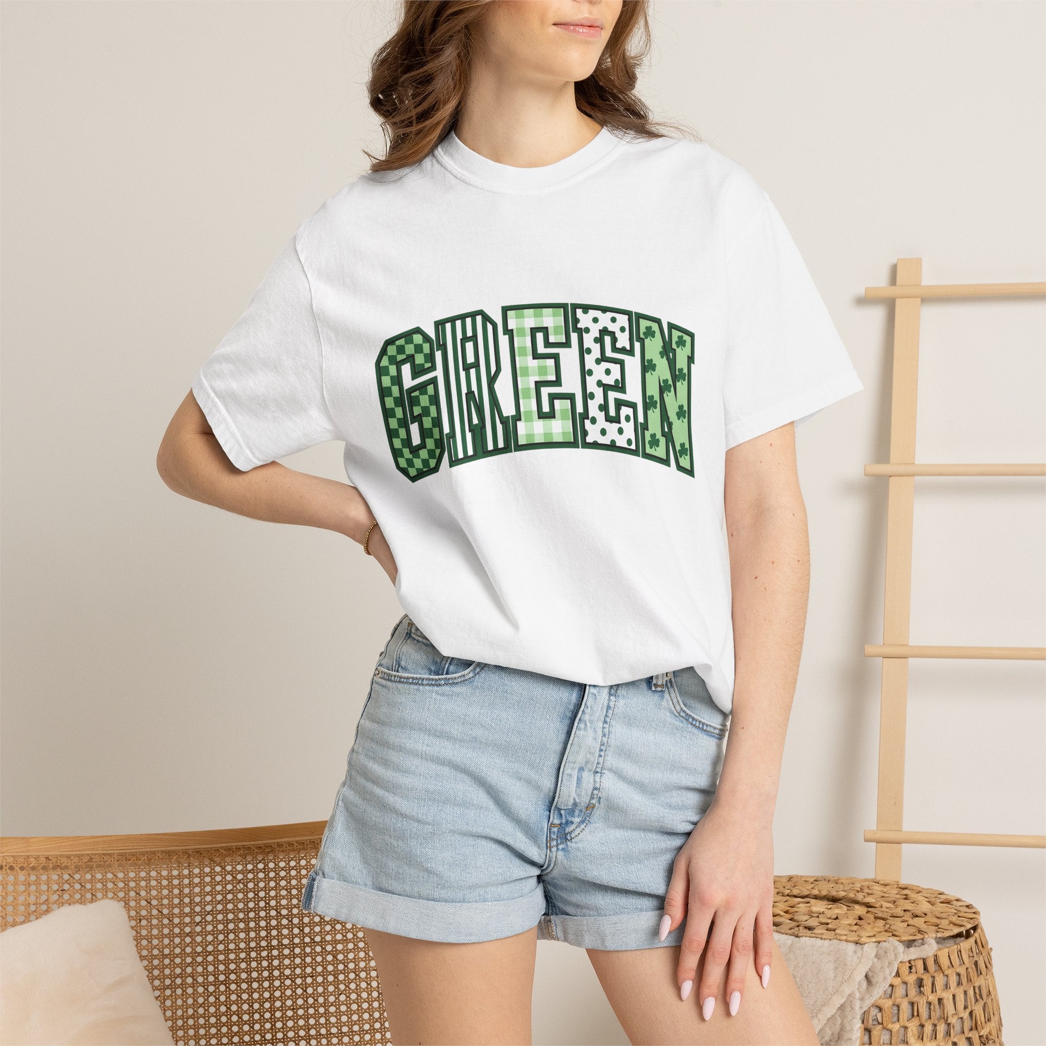 Clover Motif Shirt St. Patrick's Day Event Gift Women Eye Catching Tee Shamrock T-Shirt Holiday Fan Vibrant Tshirt Party Graphic Old School