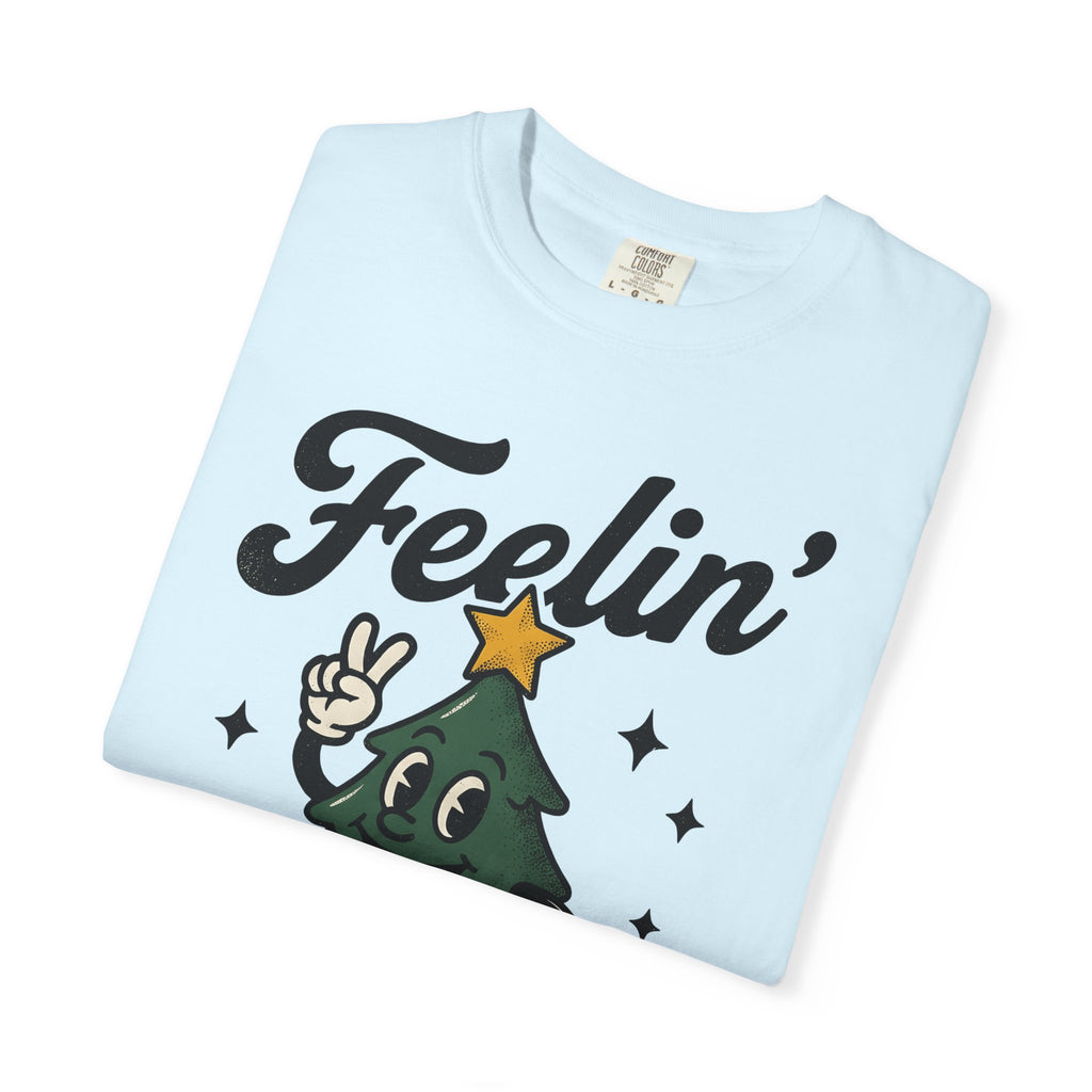 Cartoon Christmas Tree Shirt Christmas Humor Gift Women Vintage Tee Xmas Tree T-Shirt Holiday Fan Retro Illustration Tshirt Retro Stars