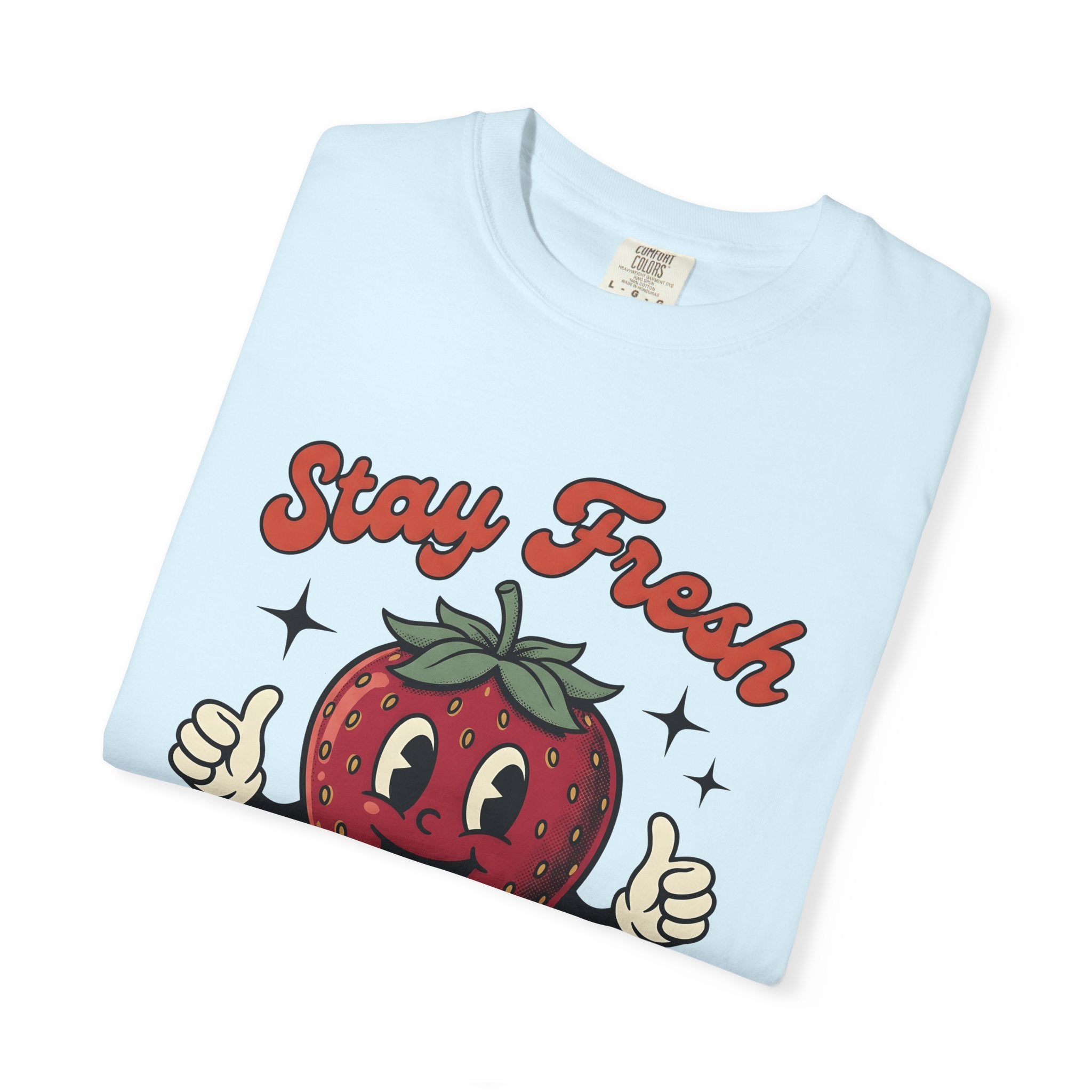 Strawberry Character Shirt Funny Fruit Gift Women Vintage Tee Berry T-Shirt Humor Fan Retro Illustration Tshirt Retro Stars Tshirt