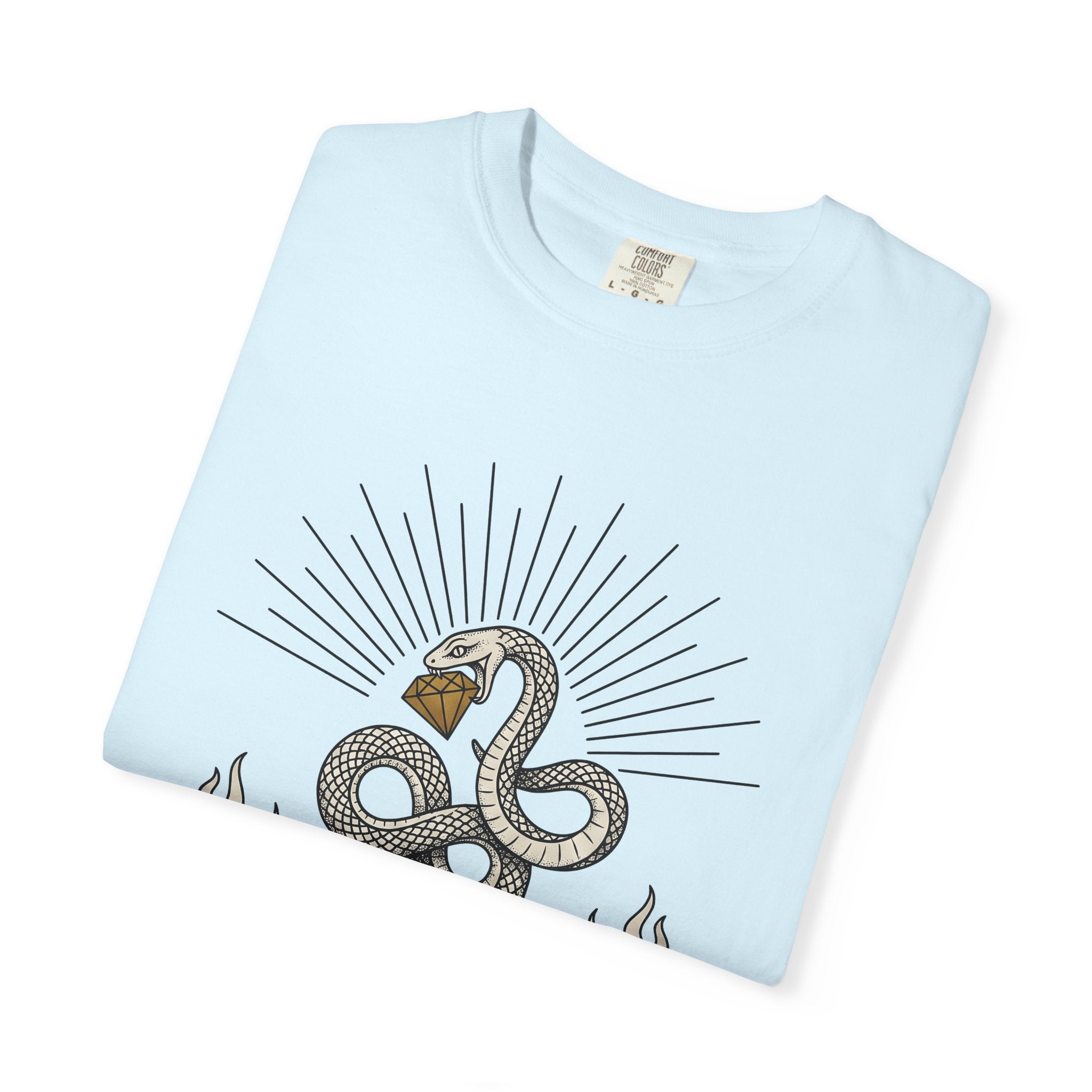 Serpent Art Shirt Boho Chic Occult Gift Women Line Art Tee Snake T-Shirt Bohemian Fan Minimalist Tshirt Mystic Graphic Sleek Gemstone Tshirt