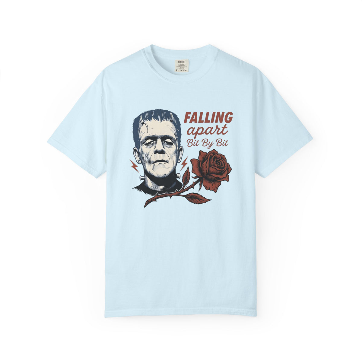Frankenstein Creature Shirt Halloween Horror Gift Women Retro Tee Monster T-Shirt Horror Fan Scary Tshirt Macabre Graphic Sketch Flower
