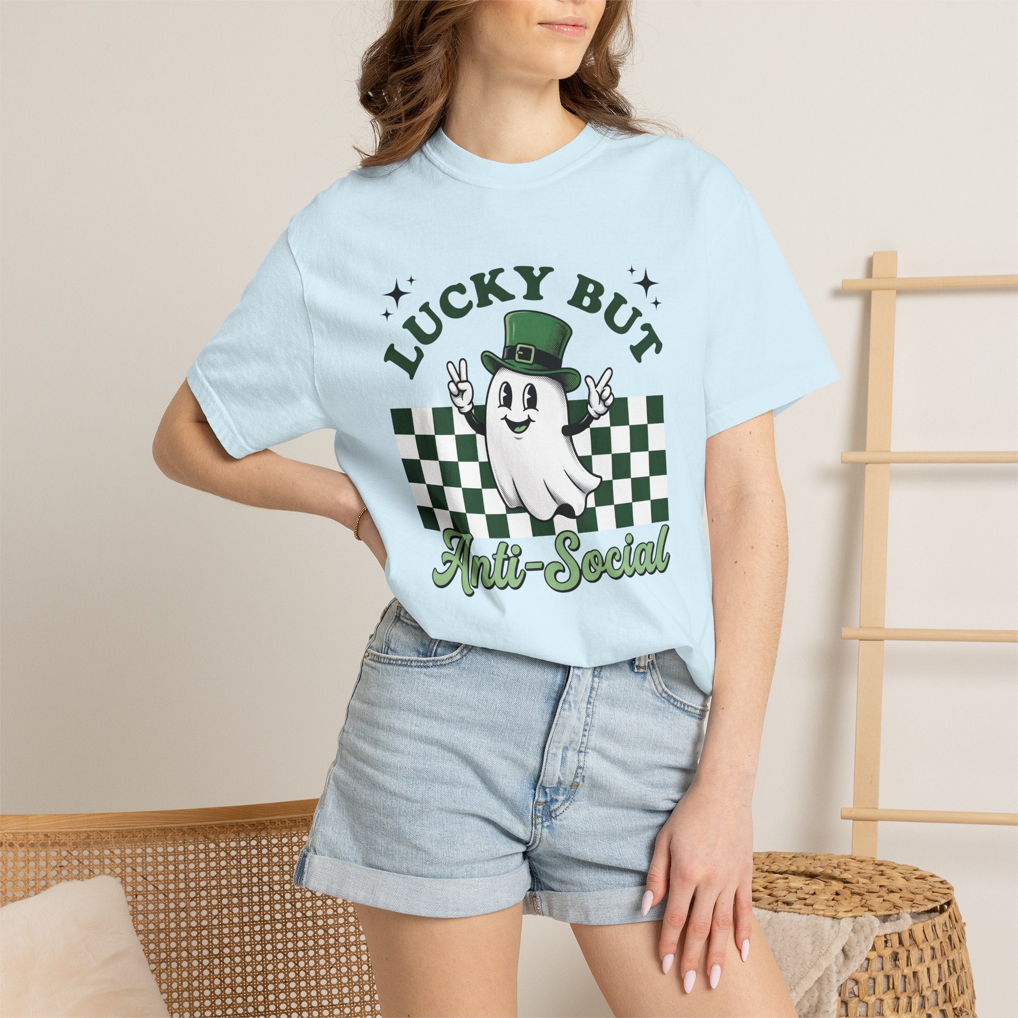 Spirit Cap Shirt St Patrick's Day Jokes Gift Women Comic Tee Luck Cap T-Shirt Shamrock Fan Cartoon Tshirt Pun Graphic Vintage Chessboard