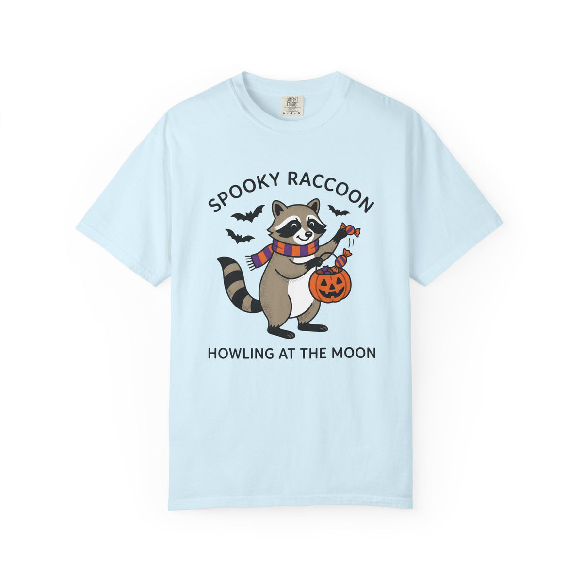 Raccoon Pumpkin Shirt Halloween Wildlife Gift Women Cartoon Tee Trash Panda T-Shirt Horror Fan Toon Tshirt Animal Graphic Hand Drawn Bats