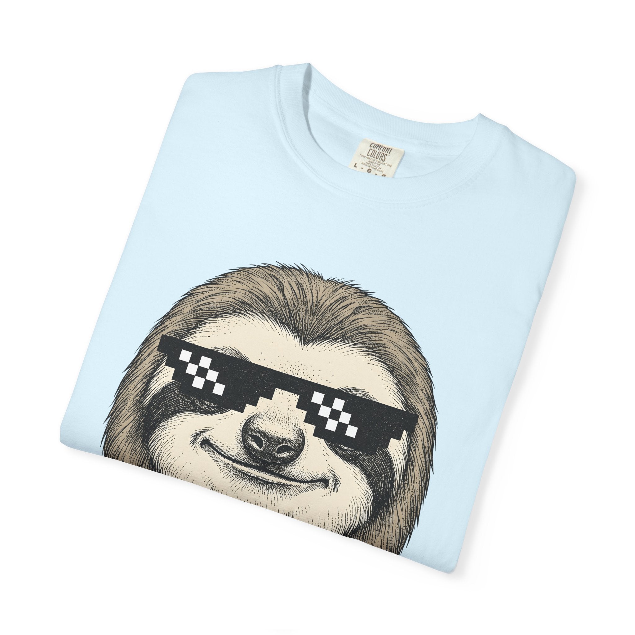 Sloth Head Shirt Animals Funny Gift Women Sketch Tee Sloth T-Shirt Wildlife Fan Drawing Graphic Tshirt Vintage Shades Tshirt