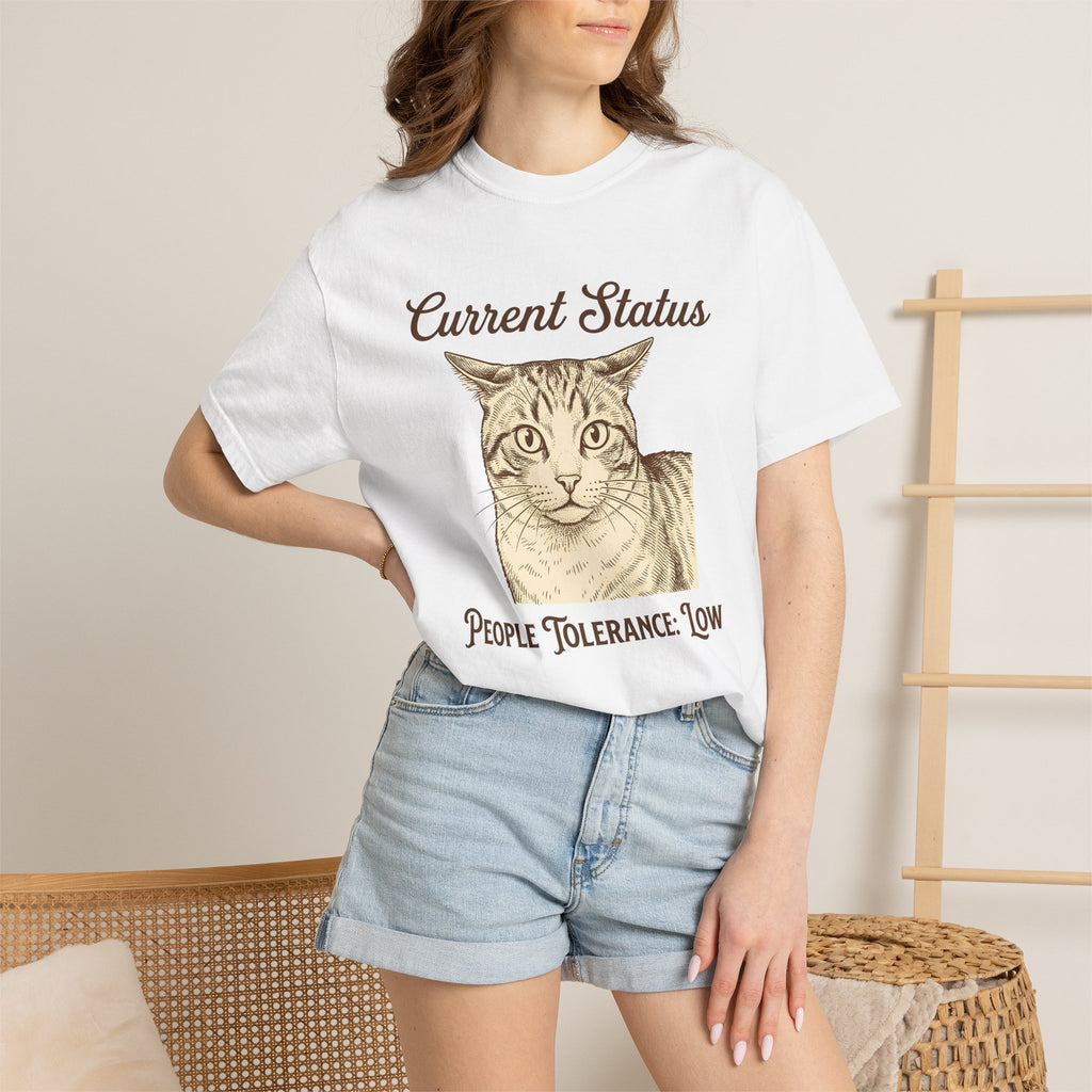 Tabby Cat Shirt Cat Animal Gift Women Vintage Tee Kitty T-Shirt Cat Fan Feline Tshirt Retro Illustration Hand Drawn Humor Tshirt