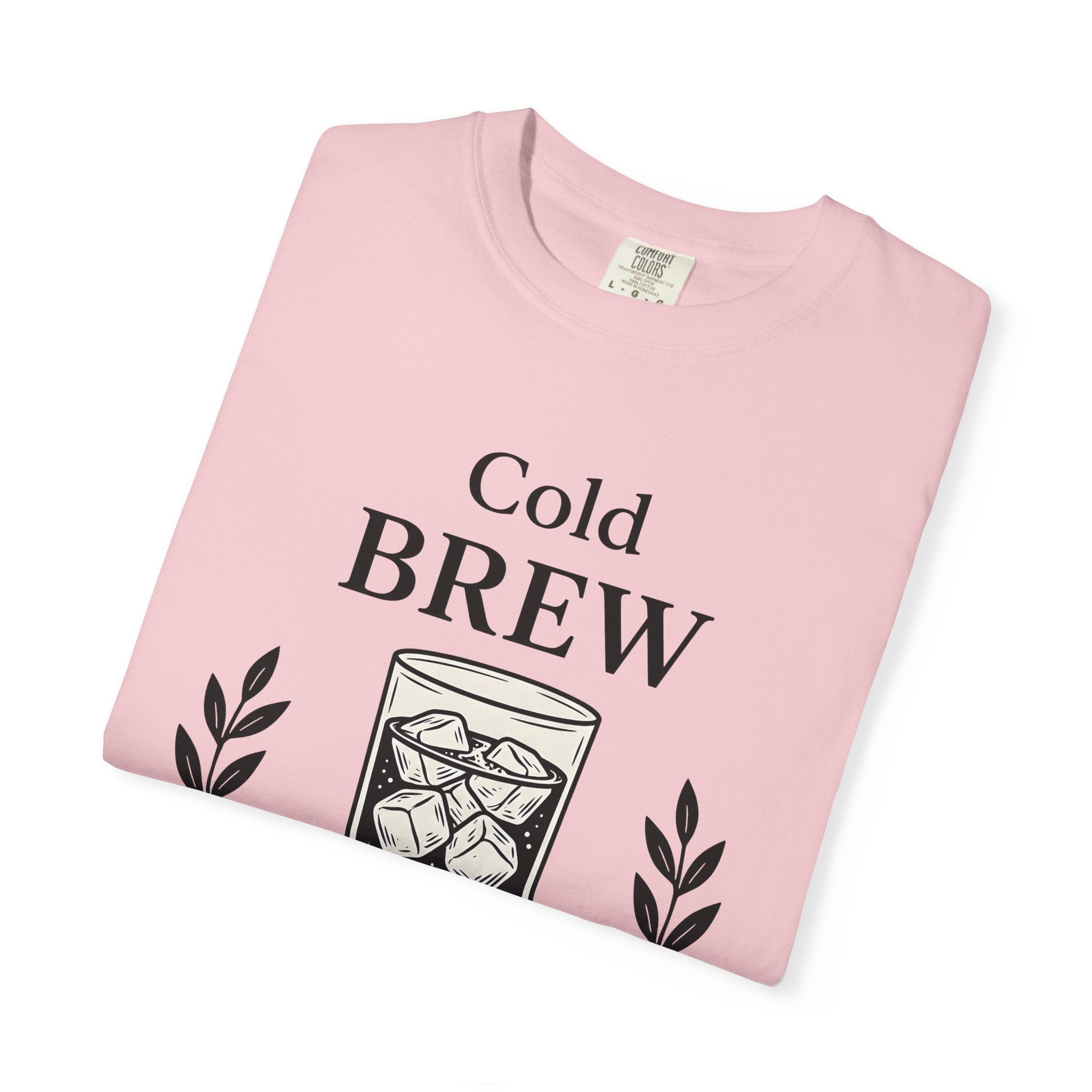 Iced Latte Shirt Coffee Cuisine Gift Women Hand Painted Tee Cold Brew T-Shirt Coffee Fan Painted Tshirt Food Graphic Outline Plant Tshirt