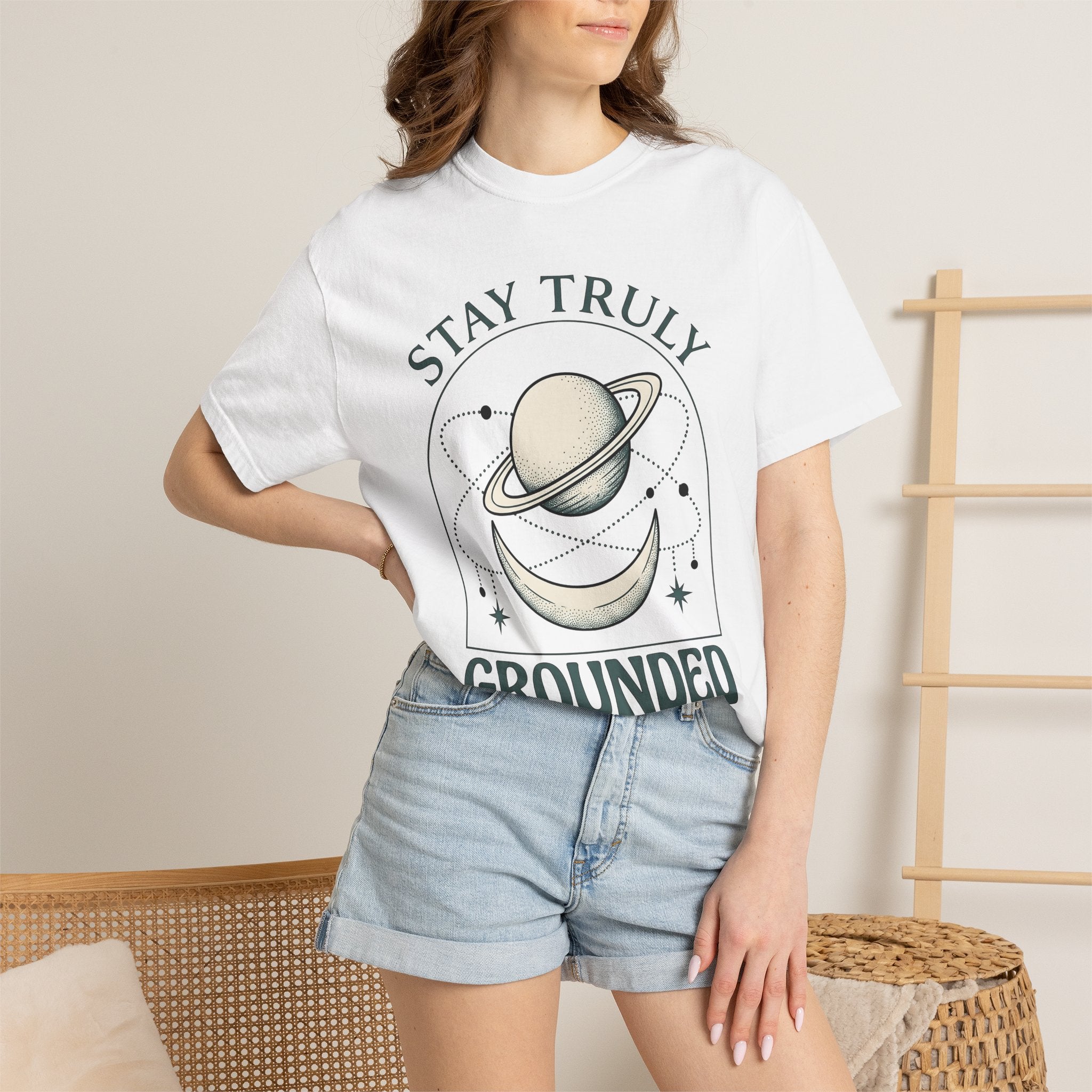Lunar Planet Shirt Boho Chic Signs Gift Women Night Sky Tee Moon T-Shirt Bohemian Fan Starry Tshirt Zodiac Graphic Classic Glitter Tshirt