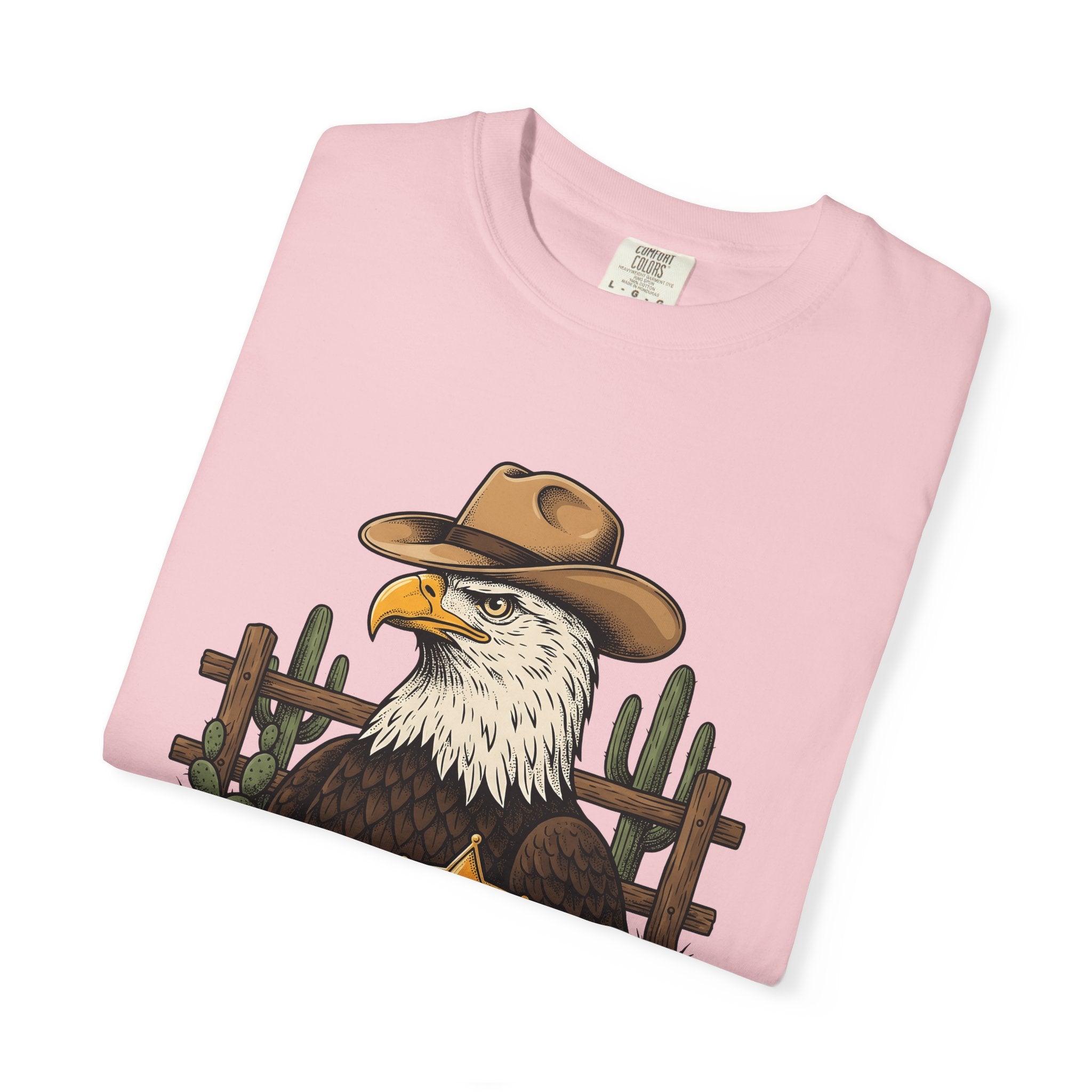 Eagle Cowboy Shirt Patriot Western Gift Women Vintage Tee Bald Eagle T-Shirt Nationalist Fan Distressed Tshirt Rodeo Graphic Retro Sheriff
