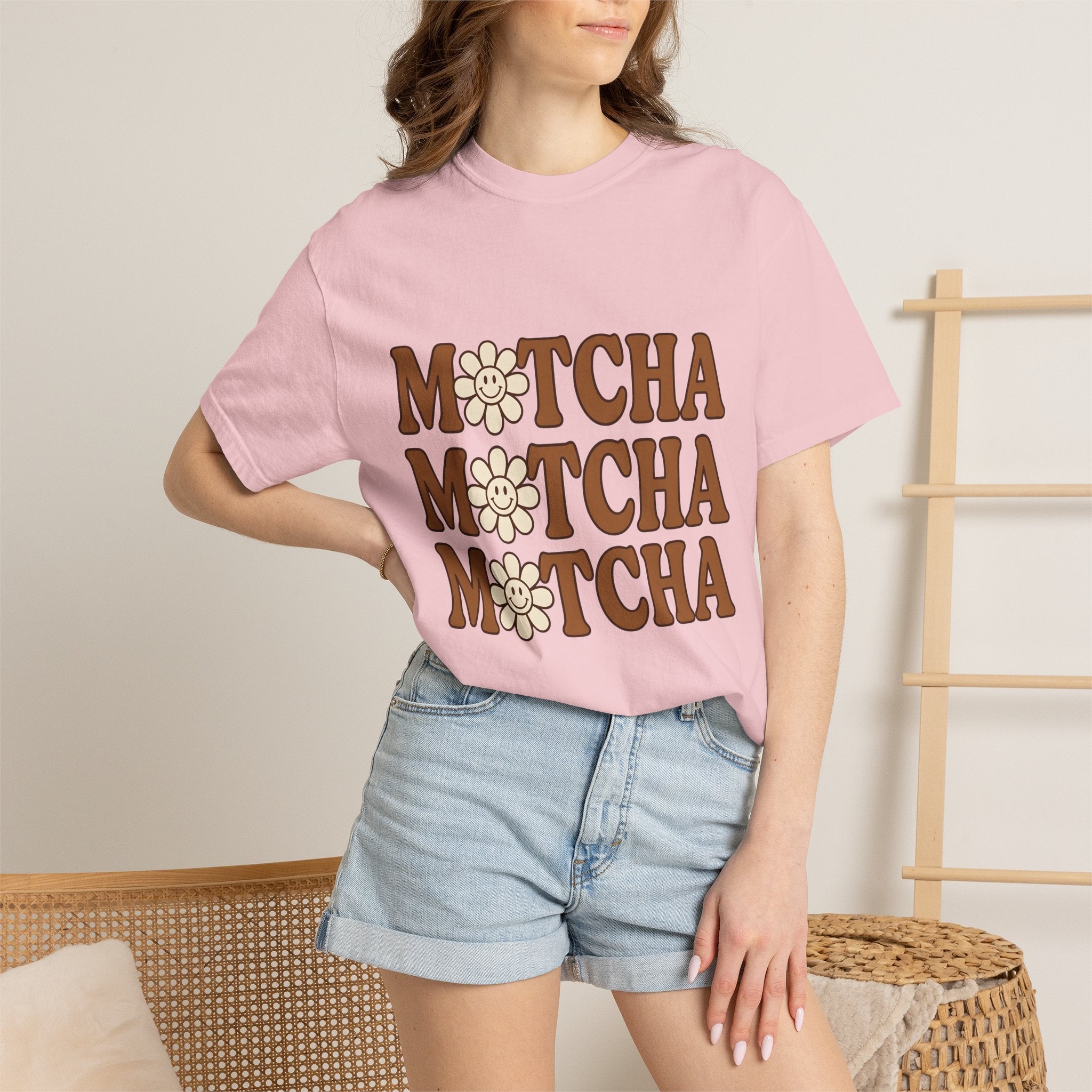 Cheerful Blossom Shirt Coffee Chibi Gift Women Hand Drawn Tee Blossom T-Shirt Coffee Fan Doodle Tshirt Kawaii Graphic Line Art Flower Daisy