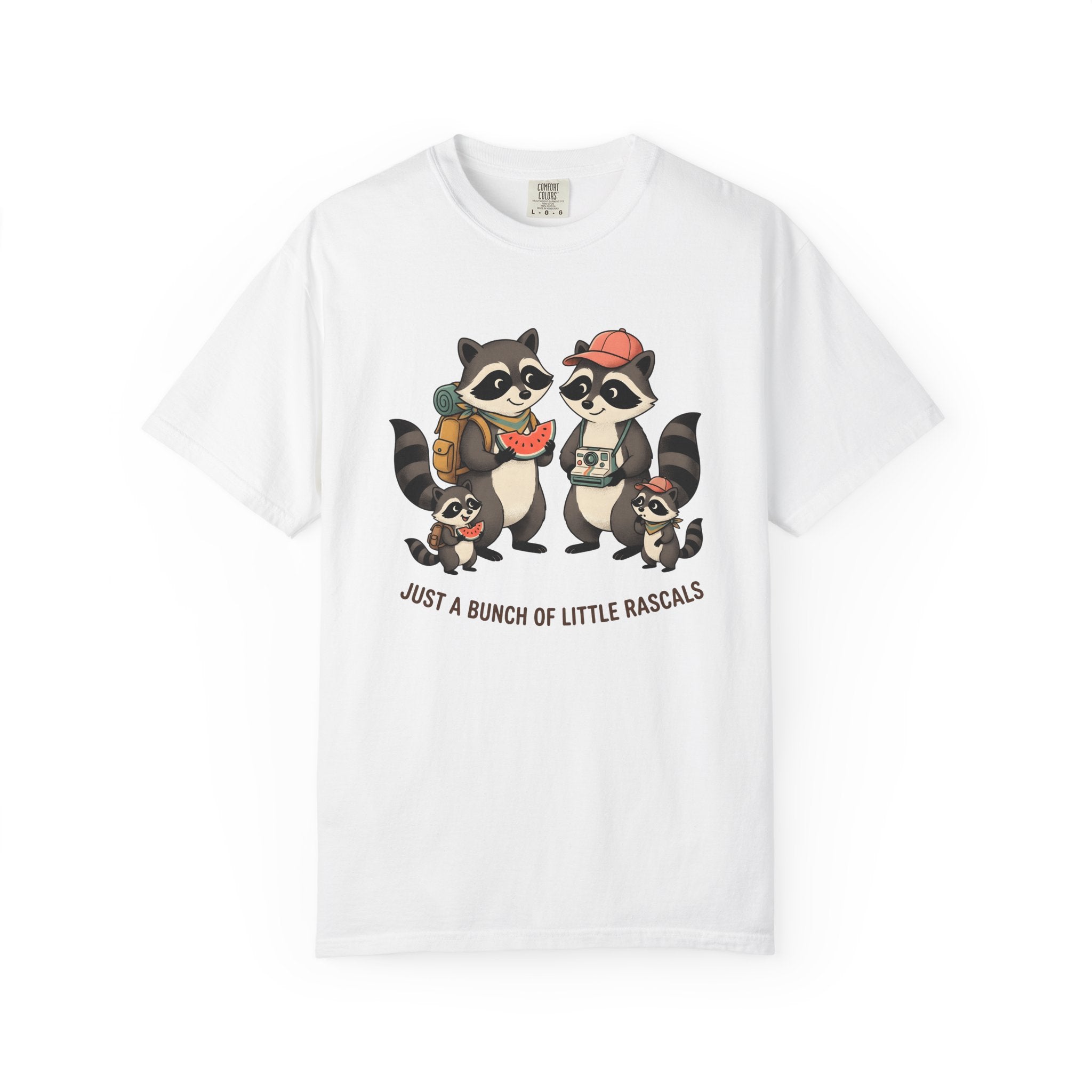 Raccoon Clan Shirt Funny Fauna Gift Women Lovable Tee Raccoon T-Shirt Comedy Fan Cartoon Tshirt Wildlife Graphic Caricature Juicy Melon