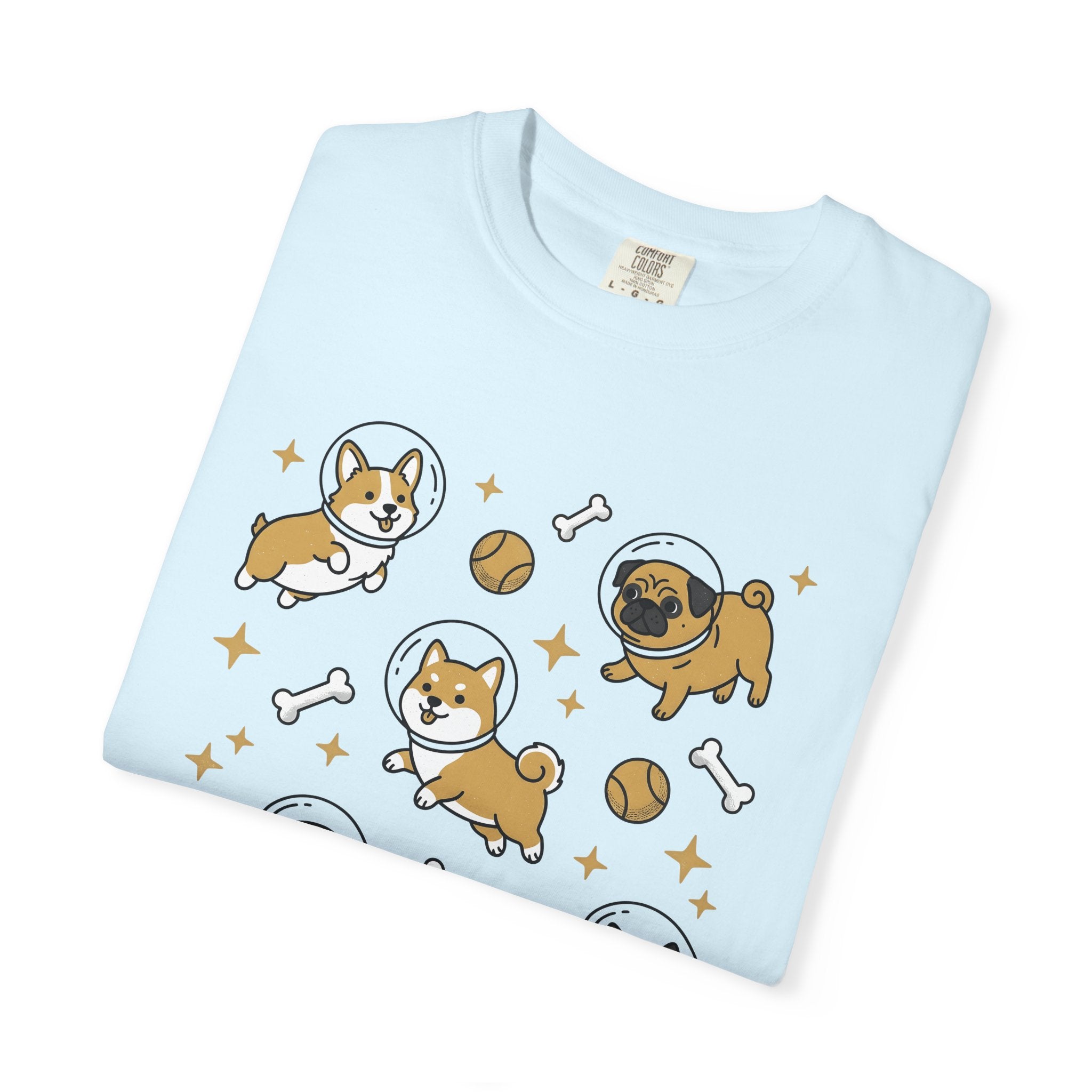 Astronaut Dogs Shirt Dog Space Gift Women Kawaii Tee Space Dog T-Shirt Dog Fan Canine Tshirt Galaxy Graphic Cartoon Tennis Ball Tshirt