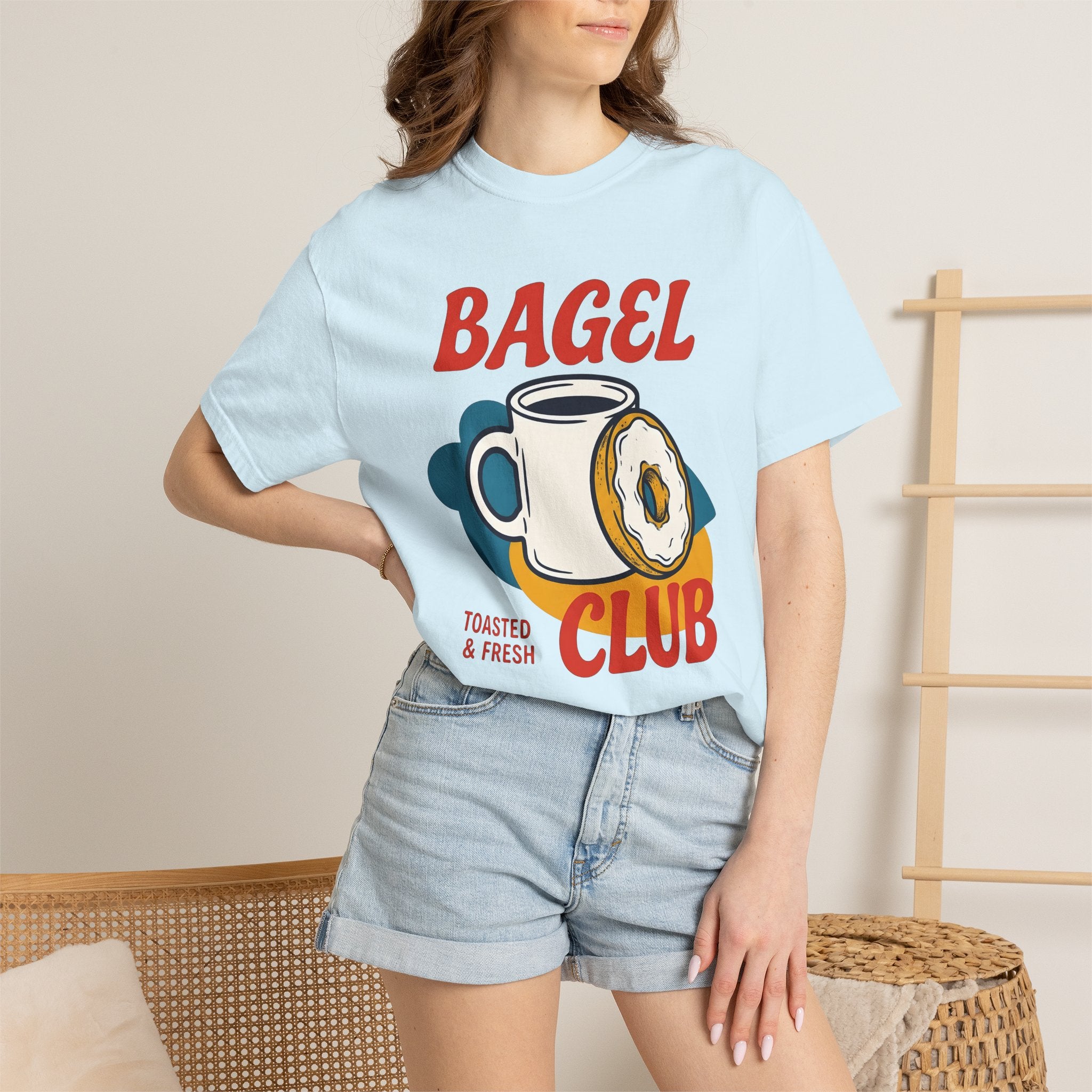 Espresso Mug Bagel Shirt Coffee Food Gift Women Hand Drawn Tee Bagel T-Shirt Coffee Fan Illustrated Tshirt Breakfast Graphic Sketch Brunch