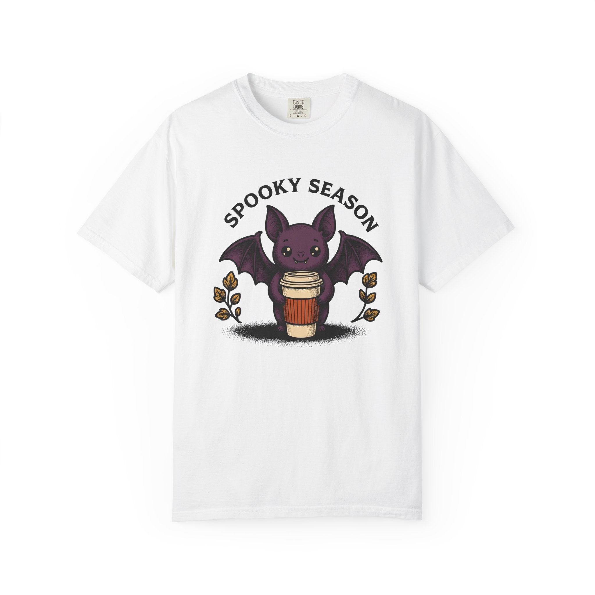 Bat Mug Shirt Halloween Espresso Gift Women Adorable Tee Mug T-Shirt Halloween Fan Coffee Tshirt Coffee Graphic Retro Foliage Tshirt