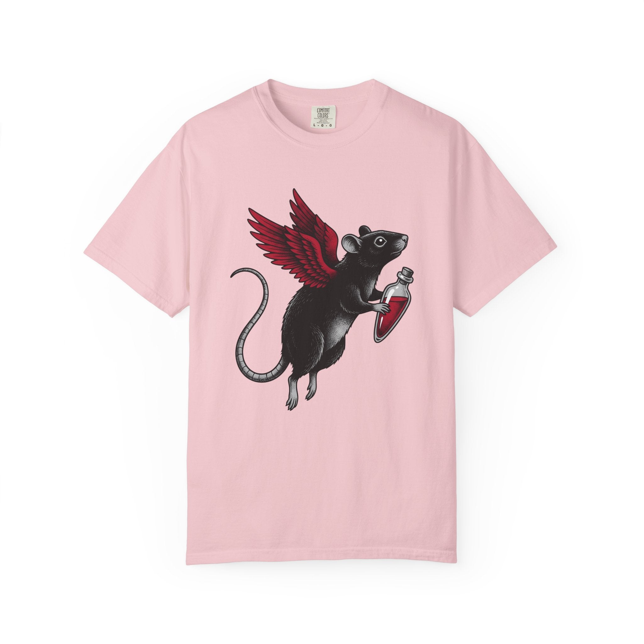 Bat Rat Shirt St. Valentine's Day Dark Gift Women Sketch Tee Rodent T-Shirt Valentine Fan Illustrated Tshirt Gothic Graphic Hand Drawn Magic