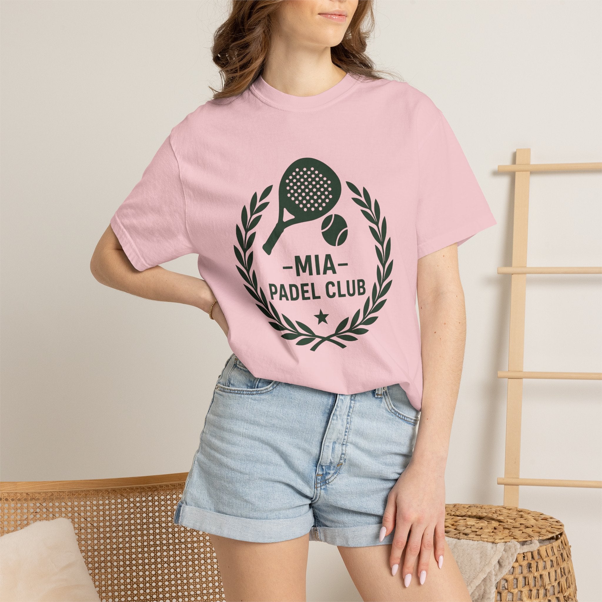 Paddle Racket Shirt Sports Exercise Gift Women Simple Tee Racket T-Shirt Athlete Enthusiast Minimalist Tshirt Fitness Graphic Retro Wreath