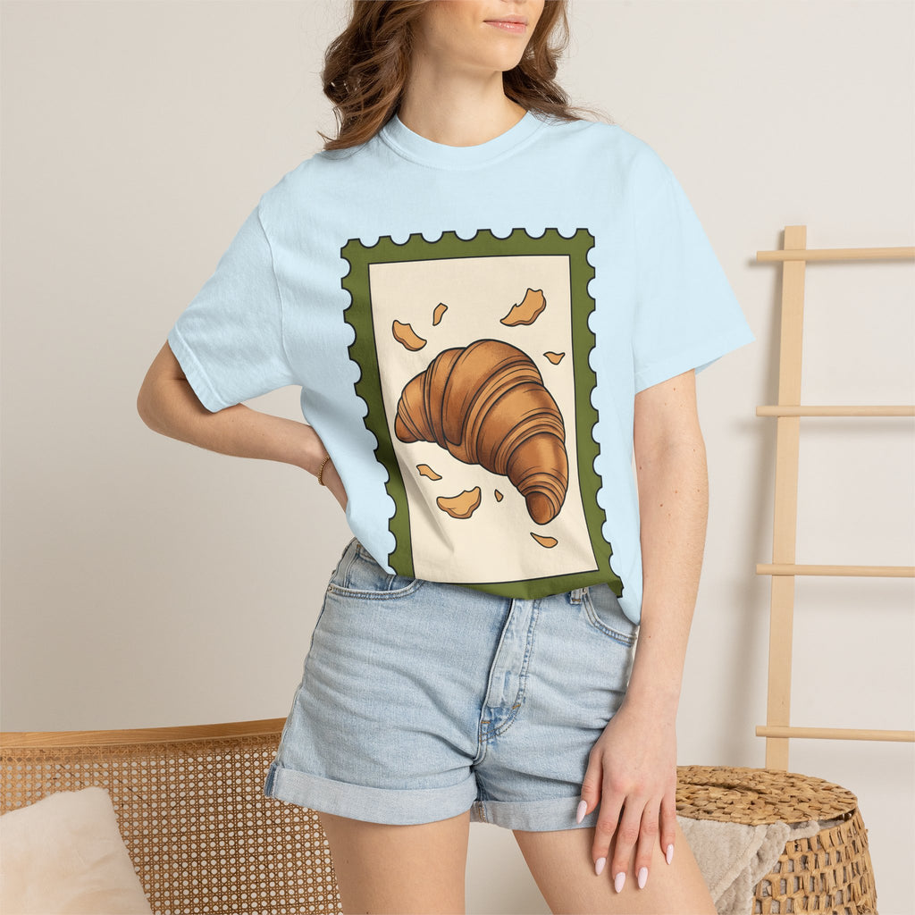 Croissant Shirt Desserts Pastries Gift Women Cartoon Tee Croissant Drawing T-Shirt Sweets Fan Comic Tshirt Bakery Graphic Vintage Bread