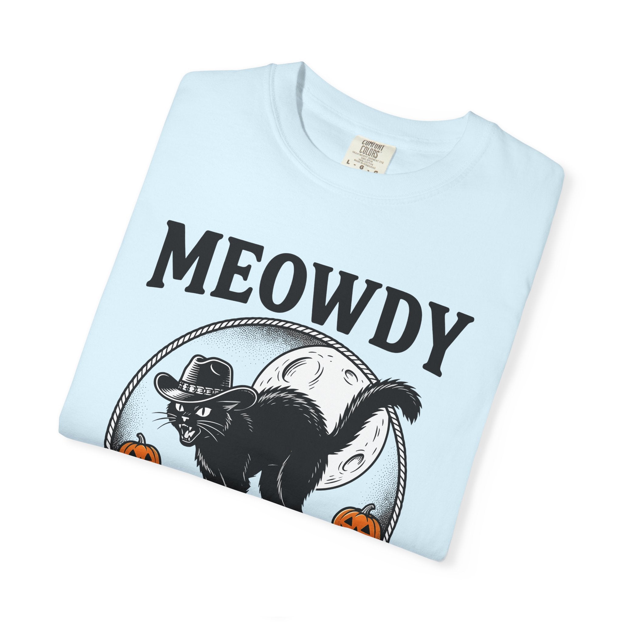 Western Cat Shirt Cowgirl Spooky Gift Women Rustic Tee Cat T-Shirt Rodeo Fan Country Tshirt Horror Graphic Classic Gourds Tshirt