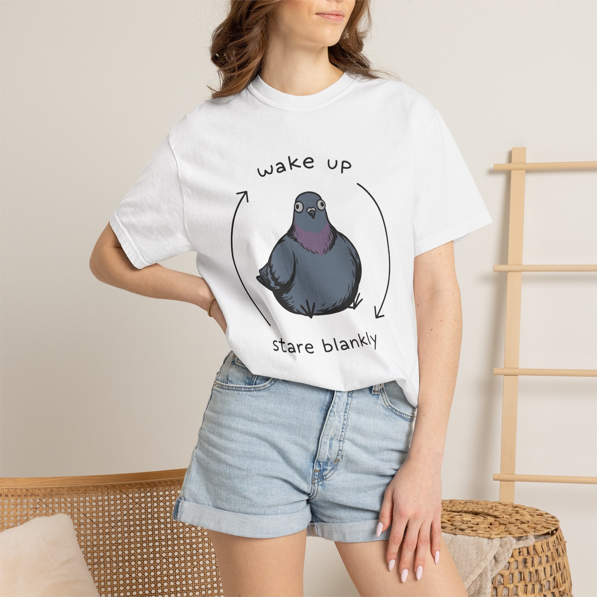 Bird Drawing Shirt Funny Creature Gift Women Animated Tee Bird T-Shirt Comedy Fan Cartoon Tshirt Beast Graphic Scribble Pointers Tshirt
