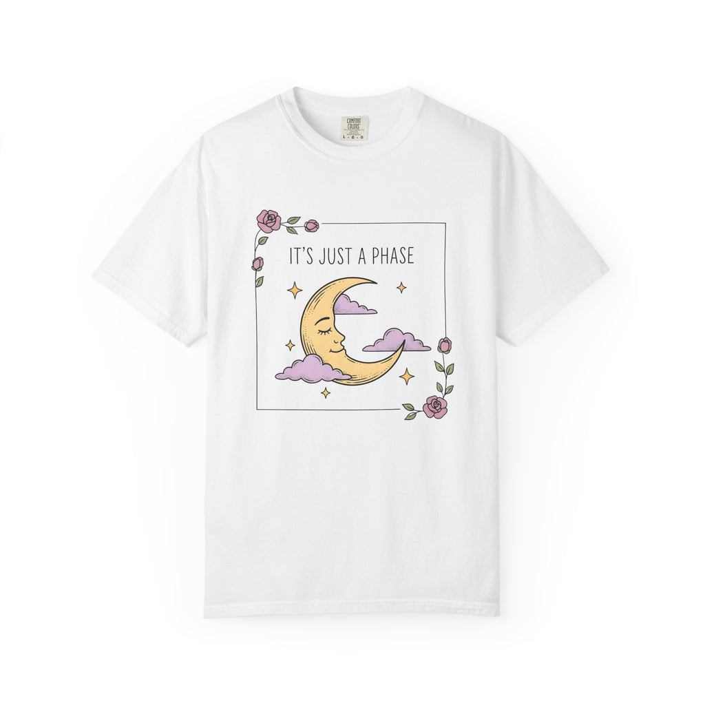 Crescent Moon Shirt Boho Chic Zodiac Gift Women Cute Tee Lunar T-Shirt Bohemian Enthusiast Kawaii Tshirt Astrology Graphic Line Art Pink
