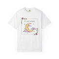 Crescent Moon Shirt Boho Chic Zodiac Gift Women Cute Tee Lunar T-Shirt Bohemian Enthusiast Kawaii Tshirt Astrology Graphic Line Art Pink