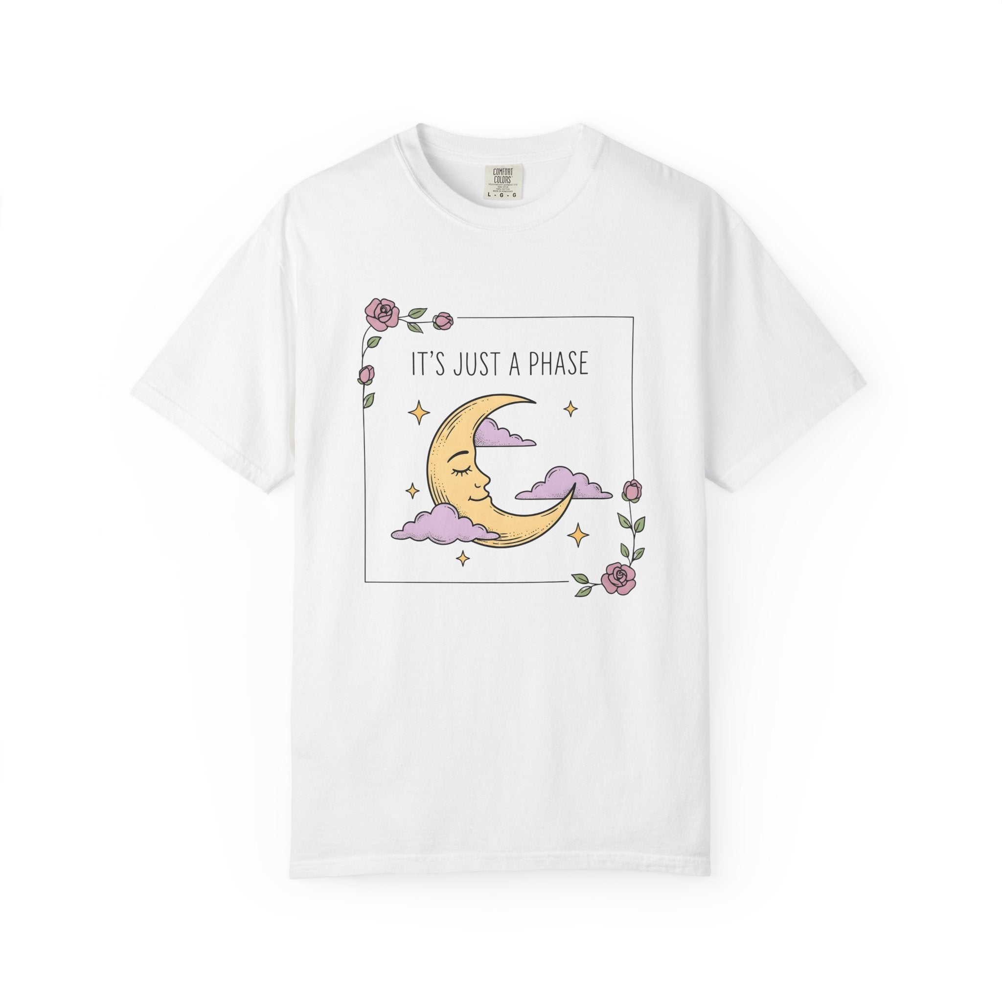 Crescent Moon Shirt Boho Chic Zodiac Gift Women Cute Tee Lunar T-Shirt Bohemian Enthusiast Kawaii Tshirt Astrology Graphic Line Art Pink