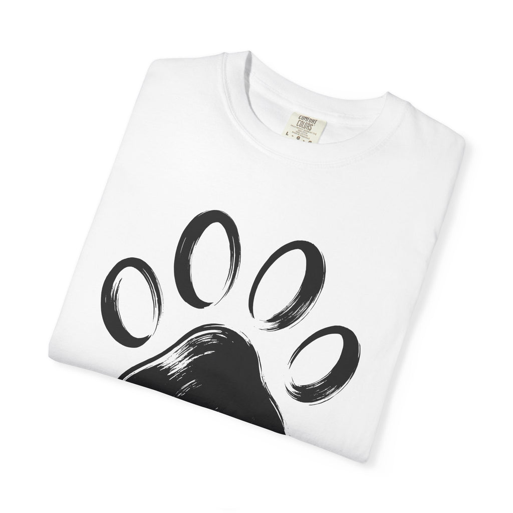 Paw Print Shirt Cat Critter Gift Women Plain Tee Footprint T-Shirt Cat Fan Animal Tshirt Creature Graphic Outline Stroke Tshirt
