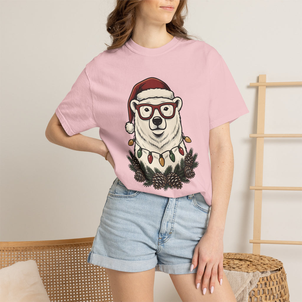 Arctic Bear Shirt Christmas Wildlife Gift Women Sketch Tee Polar Bear T-Shirt Xmas Fan Drawing Graphic Retro Cones Tshirt