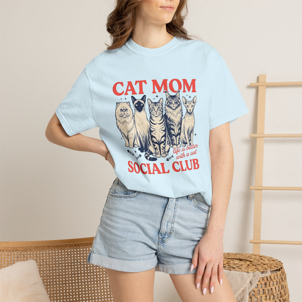 Cat Pack Shirt Cat Mom Animals Gift Women Retro Tee Feline T-Shirt Cat Lady Fan Vintage Tshirt Wildlife Graphic Sketch Fish Skeleton Tshirt