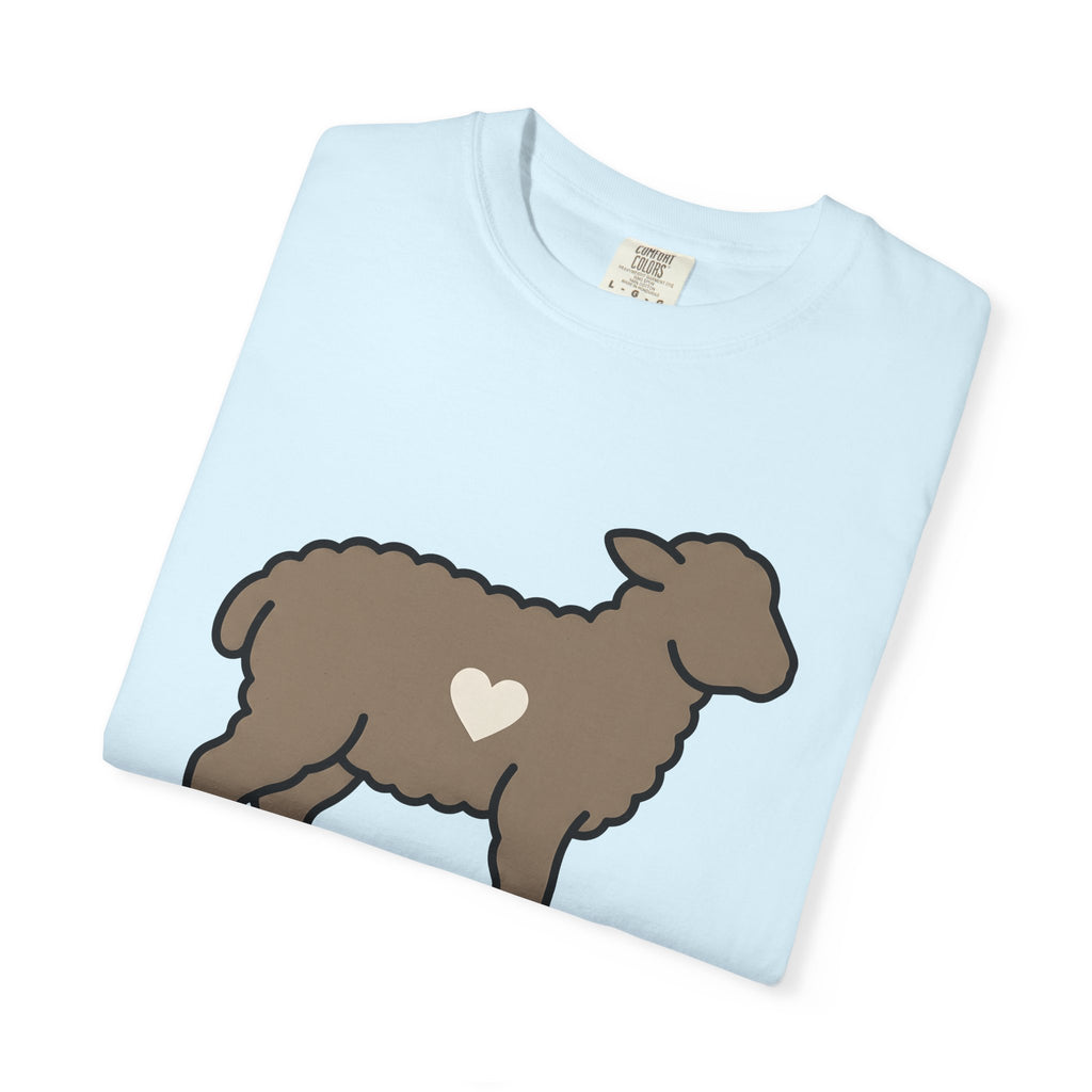 Lamb Shirt Easter Creatures Gift Women Sweet Tee Sheep T-Shirt Spring Fan Lamb Graphic Tshirt Clean Heart Shape Tshirt