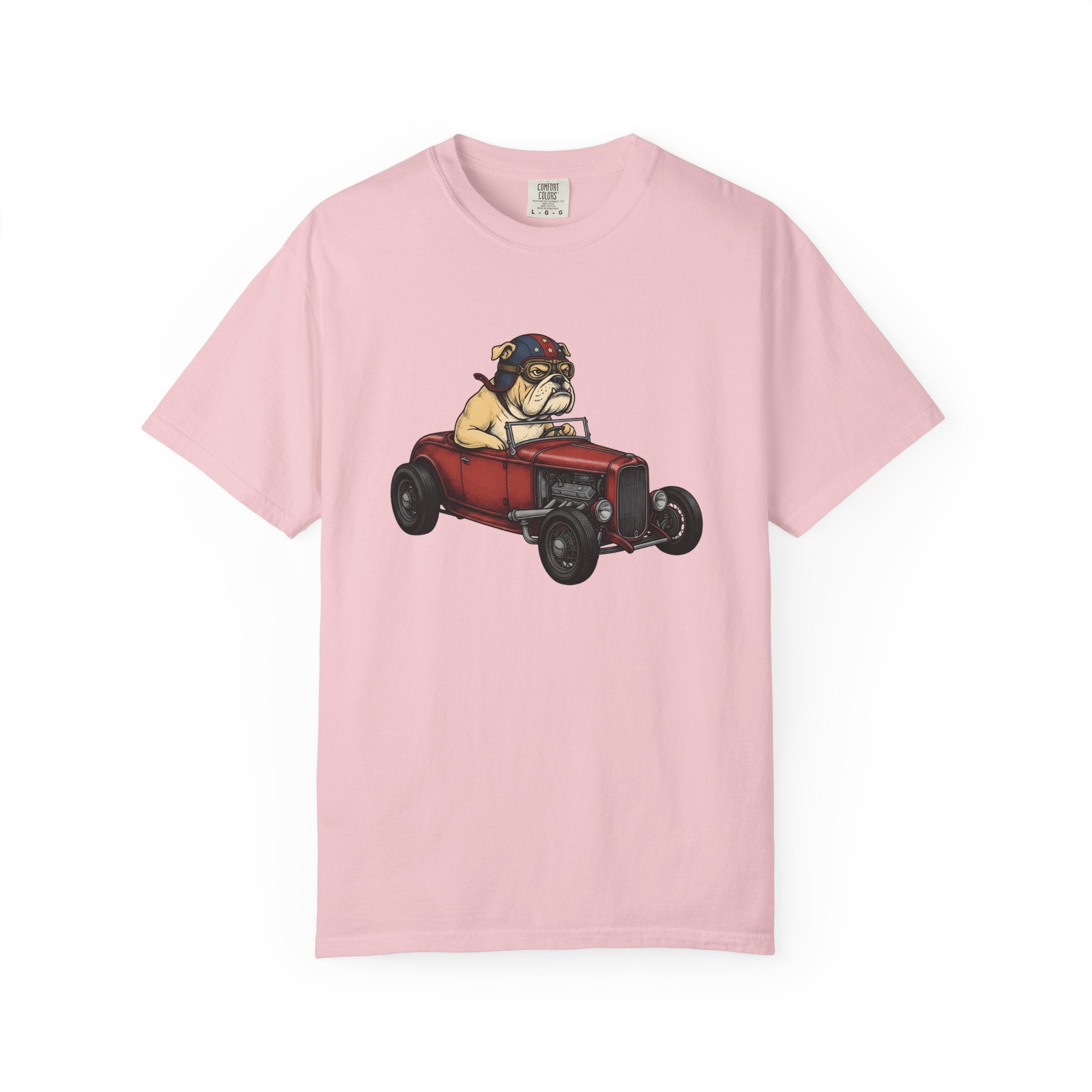 Bulldog Pickup Shirt America 4Th Of July Puppy Gift Women Cartoon Tee Bulldog T-Shirt Patriot Fan Caricature Tshirt Puppy Graphic Line Art