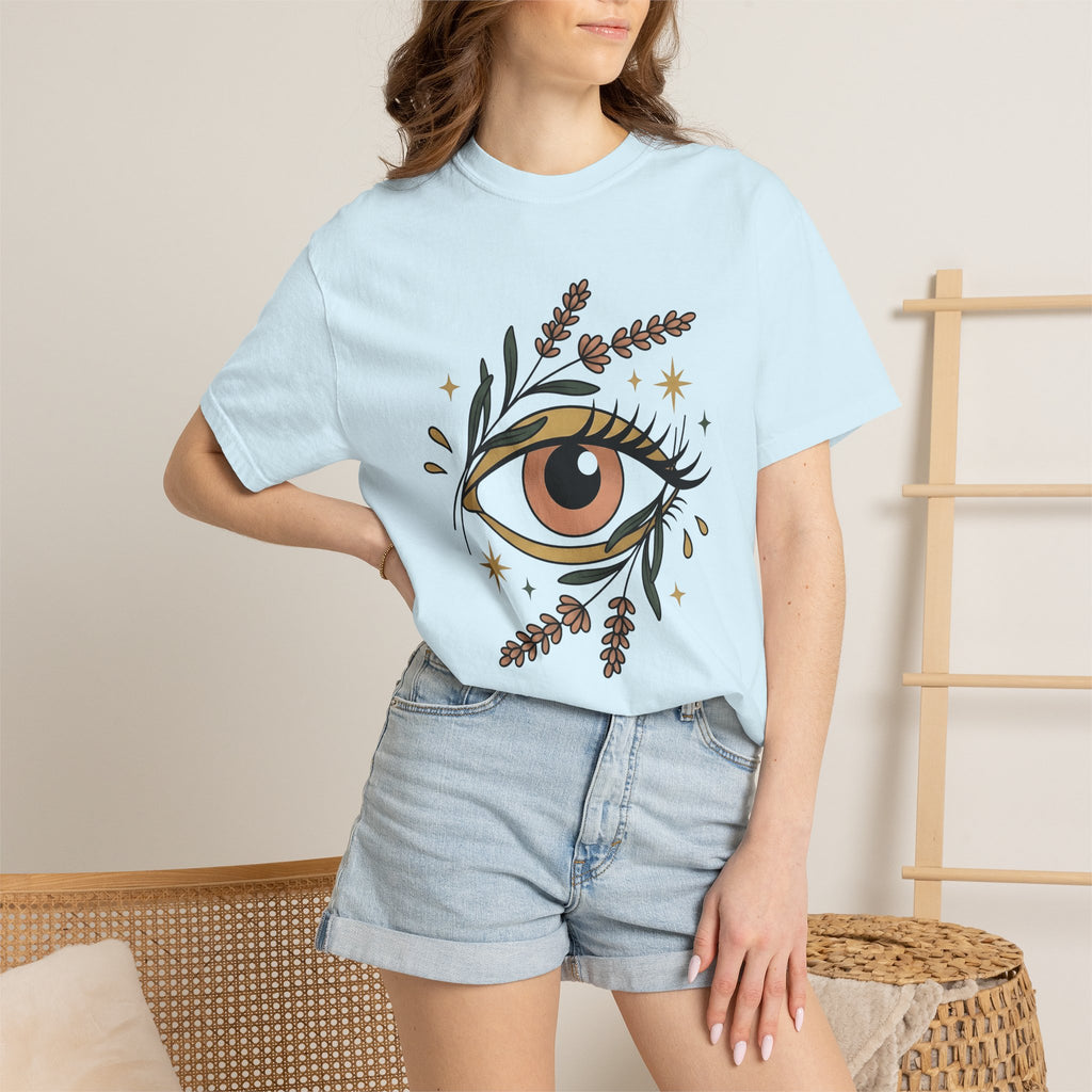Blossom Eye Shirt Boho Chic Mindfulness Gift Women Gypsy Tee Eye T-Shirt Bohemian Fan Tribal Tshirt Meditation Graphic Sleek Sparkle Tshirt