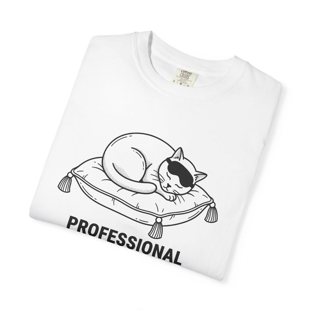 Napping Cat Shirt Cat Joke Gift Women Sketch Tee Kitten T-Shirt Cat Fan Feline Tshirt Humor Graphic Clean Cushion Tshirt