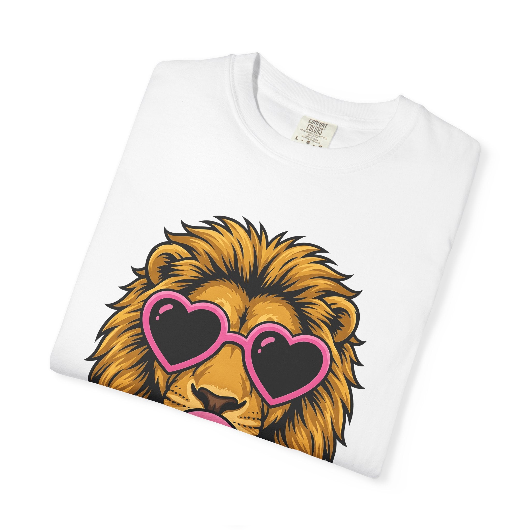 Lion Cool Glasses Shirt Animals Comedy Gift Women Animated Tee Lion T-Shirt Wildlife Fan Cartoon Tshirt Humor Graphic Flat Chewing Gum