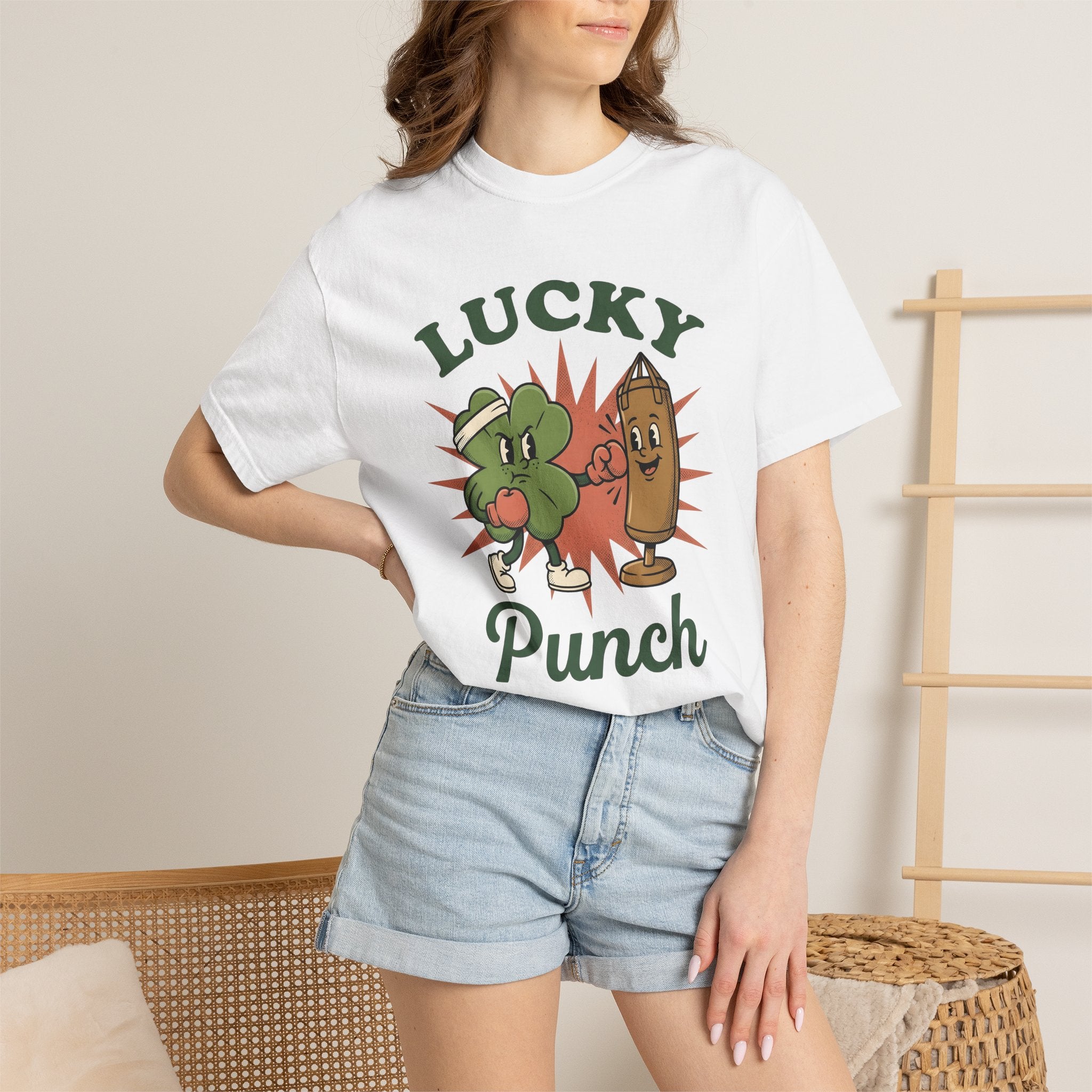 Lucky Boxer Shirt St Patrick's Day Comedy Gift Women Animated Tee Boxer T-Shirt Shamrock Fan Cartoon Tshirt Humor Graphic Sketch Boxing Bag