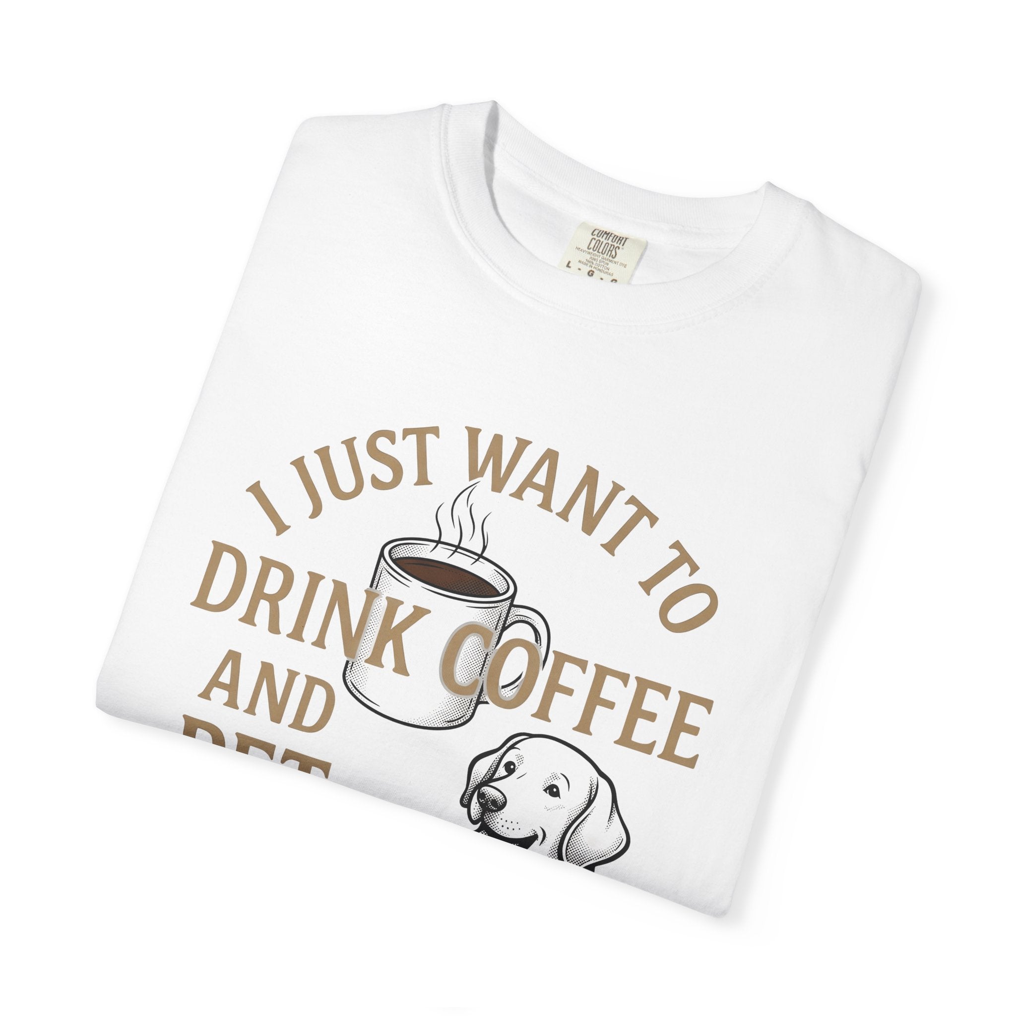 Dog Coffee Cup Shirt Dog Coffee Gift Women Vintage Tee Coffee Mug T-Shirt Dog Fan Retro Tshirt Caffeinated Graphic Hand Drawn Stars Tshirt