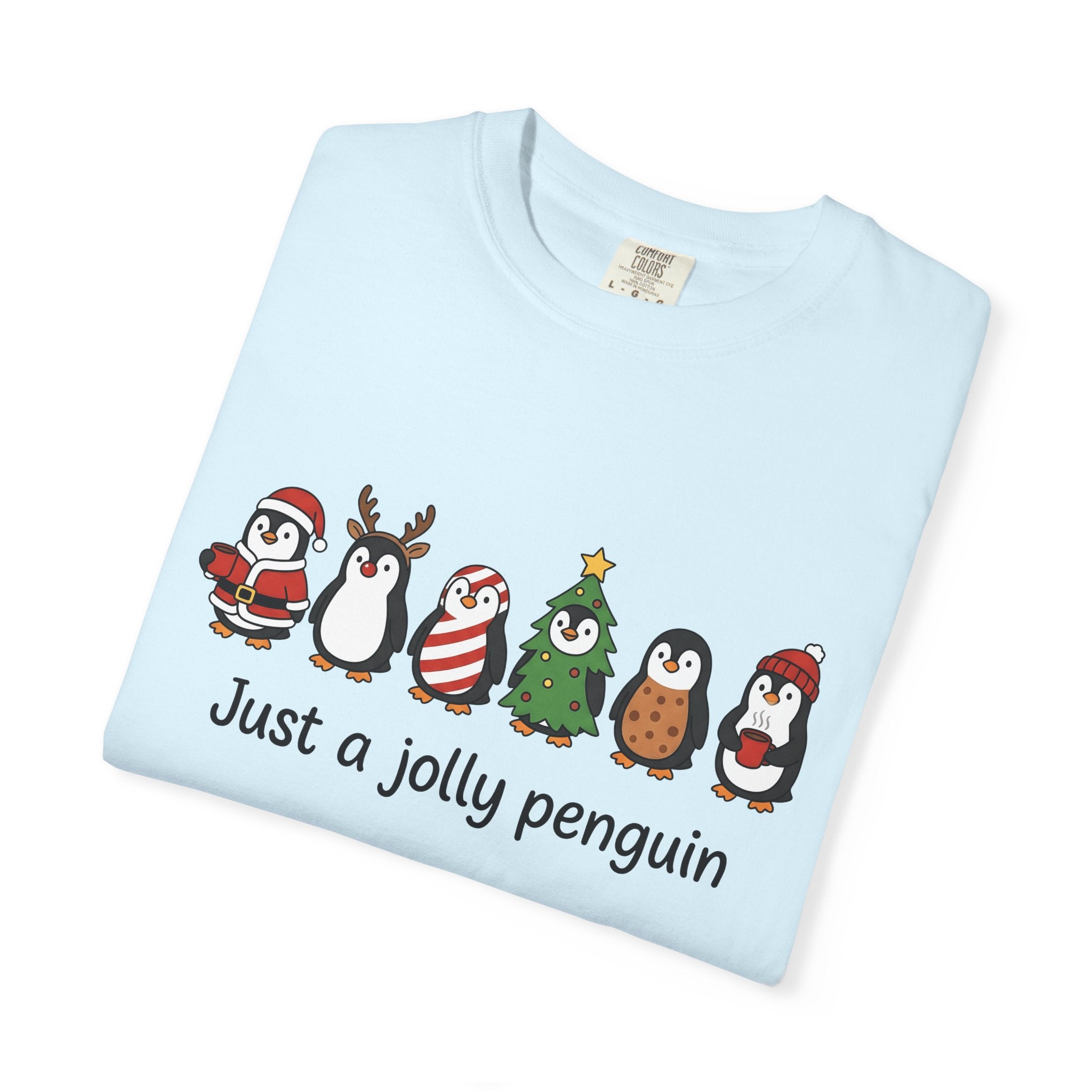Penguin Drawing Shirt Christmas Pets Gift Women Sweet Tee Pinguin T-Shirt Xmas Fan Cartoon Tshirt Animal Graphic Animated Festive Hat Tshirt
