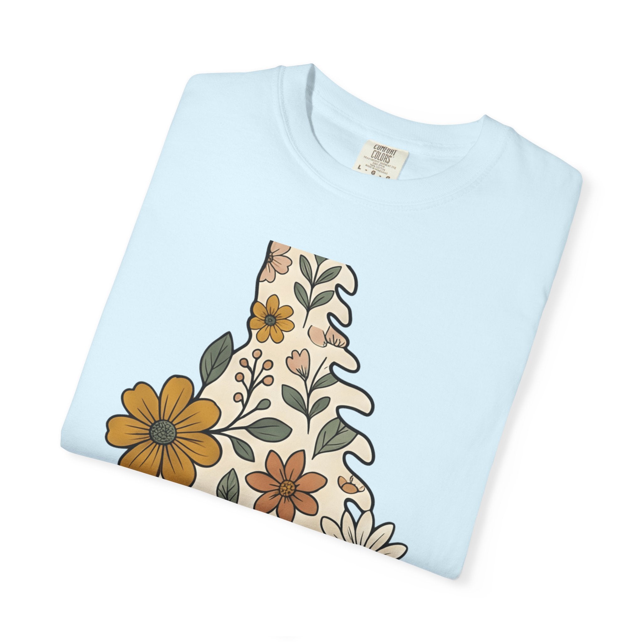 Bloom State Shape Shirt Boho Chic Wilderness Gift Women Rustic Tee Blossom T-Shirt Bohemian Enthusiast Country Tshirt Outdoor Graphic Folk