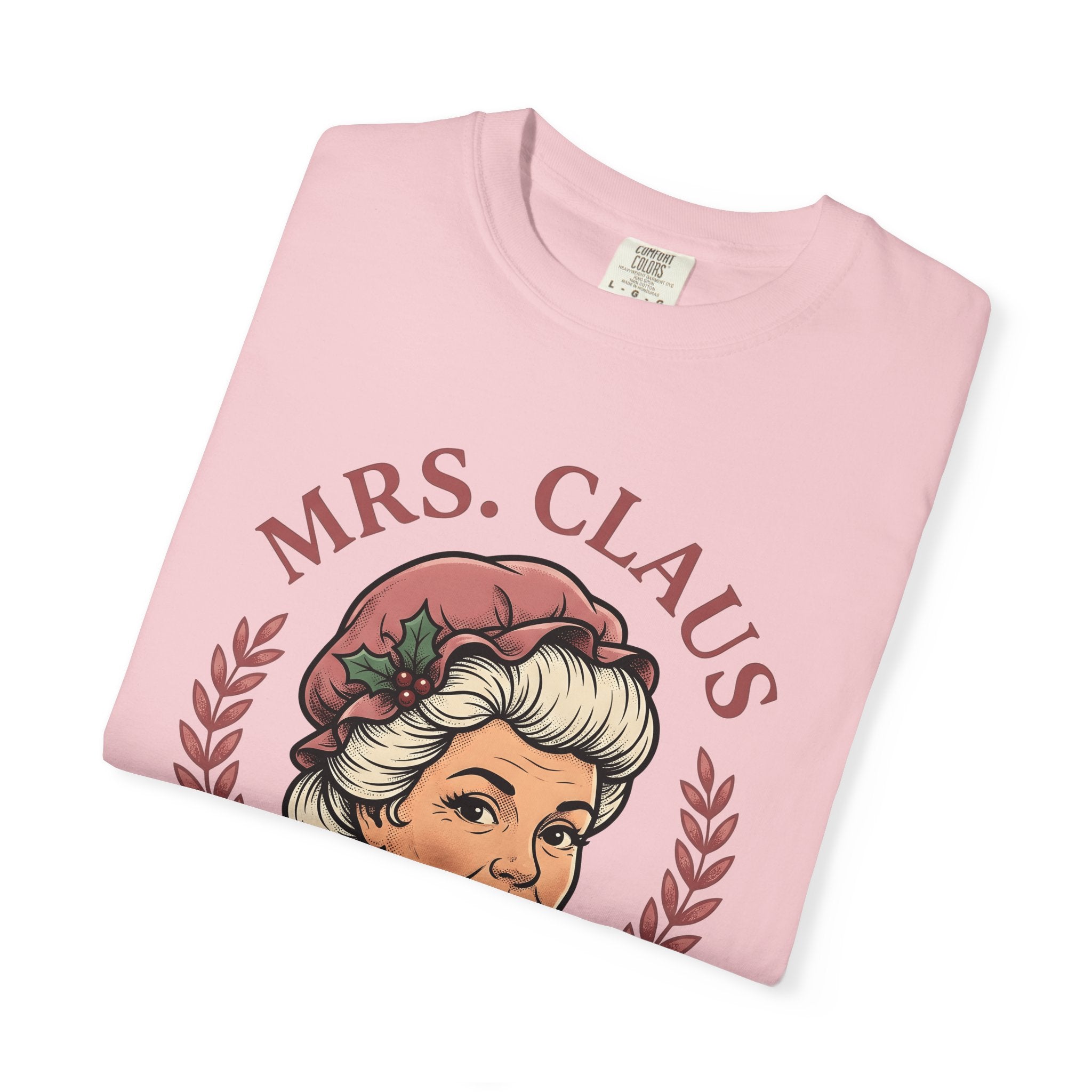 Mrs Claus Shirt Christmas Sweets Gift Women Hand Drawn Tee Santa Claus T-Shirt Xmas Fan Christmas Illustration Design Traditional Winter