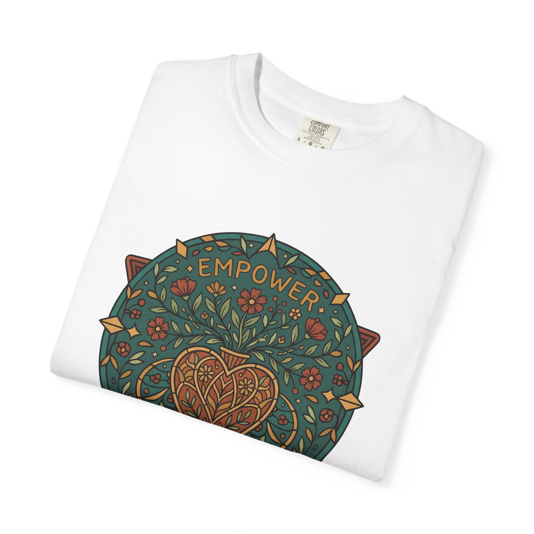 Heart Floral Mandala Shirt Boho Chic Empowerment Gift Women Folk Art Tee Mandala T-Shirt Bohemian Enthusiast Folk Tshirt Strong Graphic