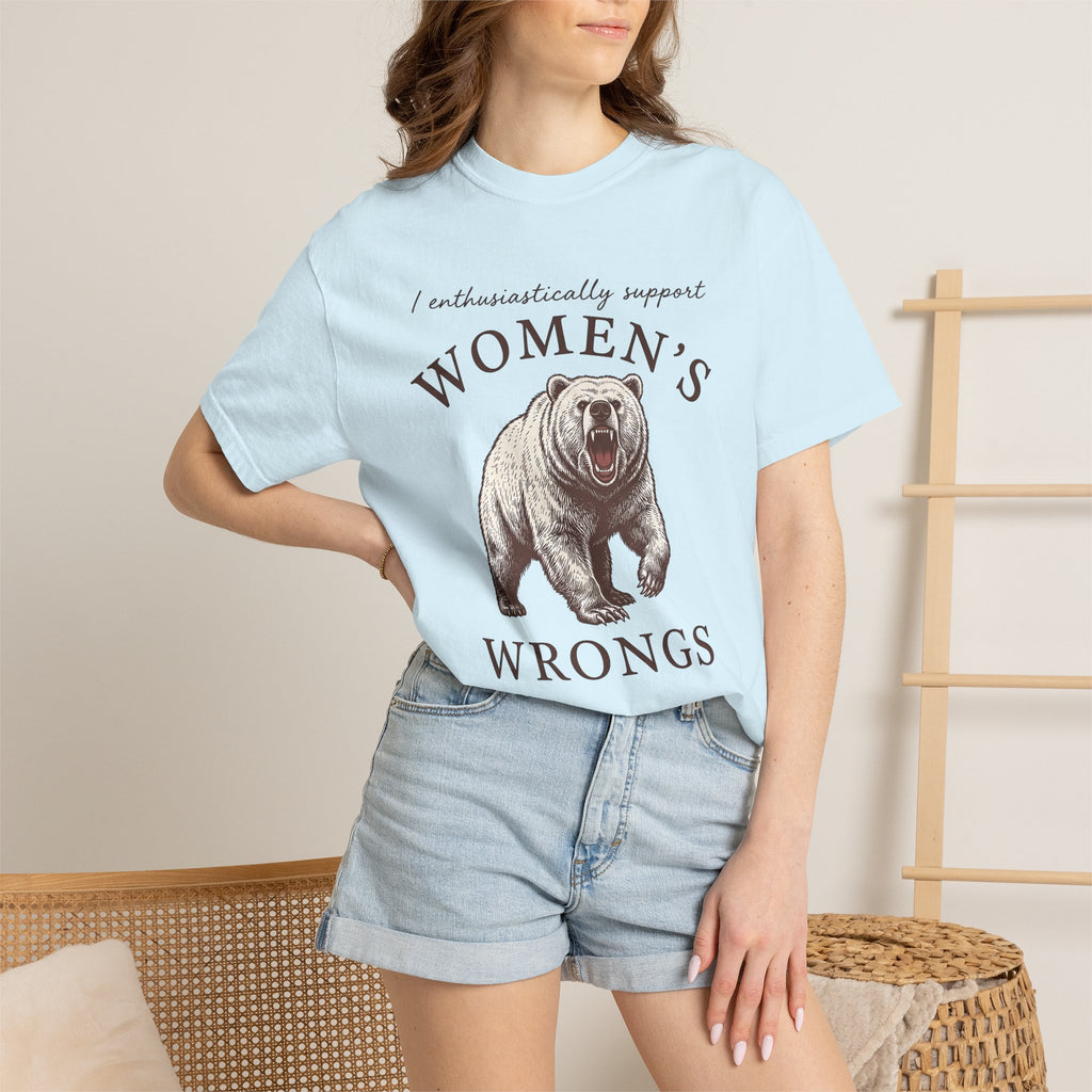 Brown Bear Shirt Funny Equality Gift Women Retro Tee Grizzly T-Shirt Humor Fan Vintage Tshirt Feminist Graphic Sketch Growling Tshirt